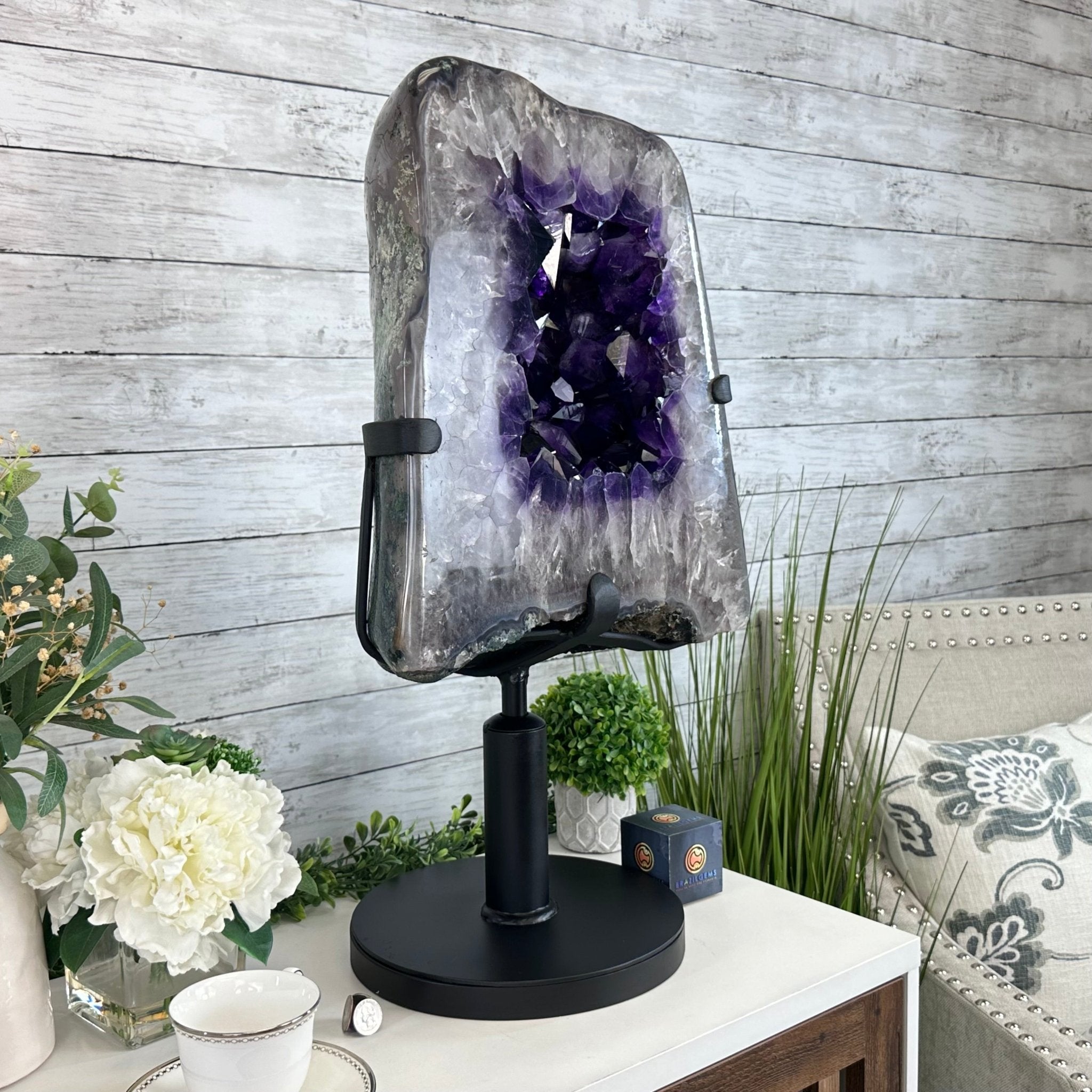 Super Quality Amethyst Cluster on Rotating Stand, 101.8 lbs & 26" Tall #5492 - 0032 - Brazil GemsBrazil GemsSuper Quality Amethyst Cluster on Rotating Stand, 101.8 lbs & 26" Tall #5492 - 0032Clusters on Rotating Bases5492 - 0032
