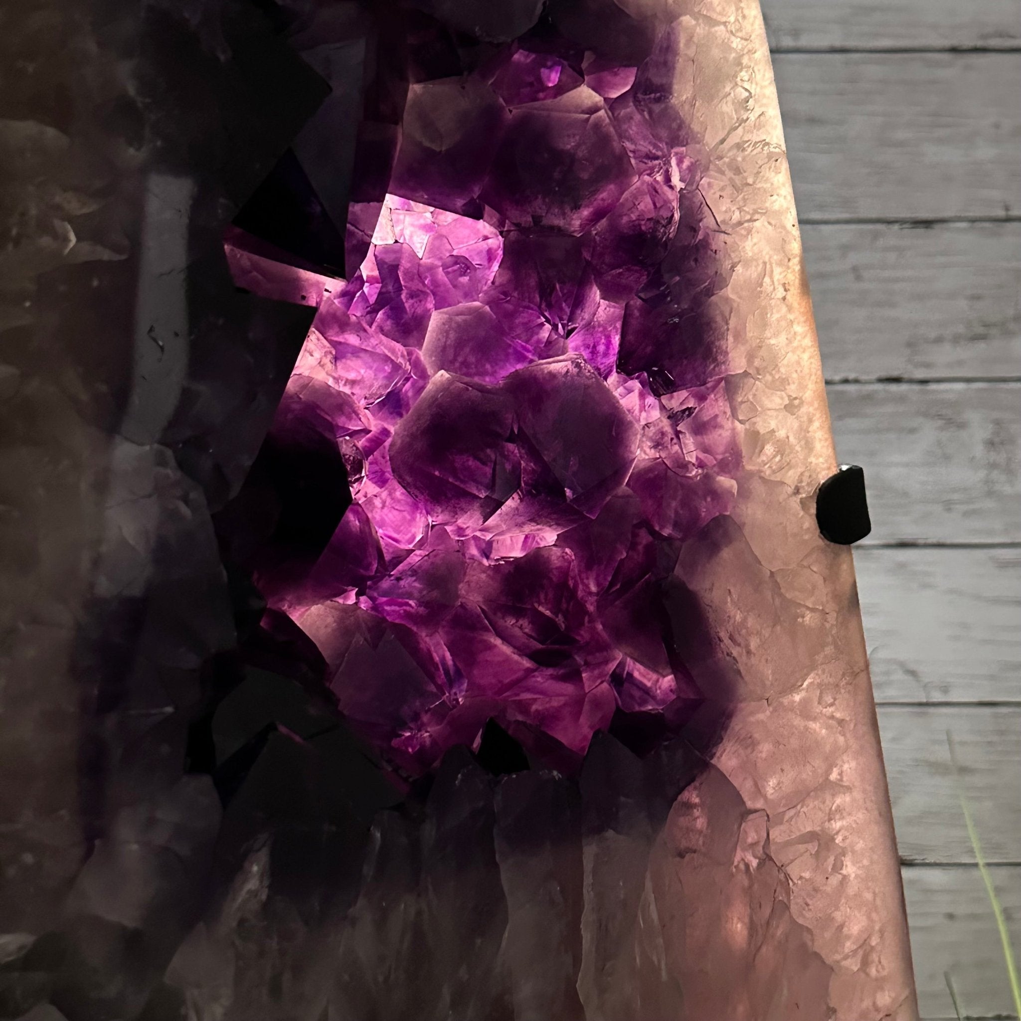 Super Quality Amethyst Cluster on Rotating Stand, 101.8 lbs & 26" Tall #5492 - 0032 - Brazil GemsBrazil GemsSuper Quality Amethyst Cluster on Rotating Stand, 101.8 lbs & 26" Tall #5492 - 0032Clusters on Rotating Bases5492 - 0032