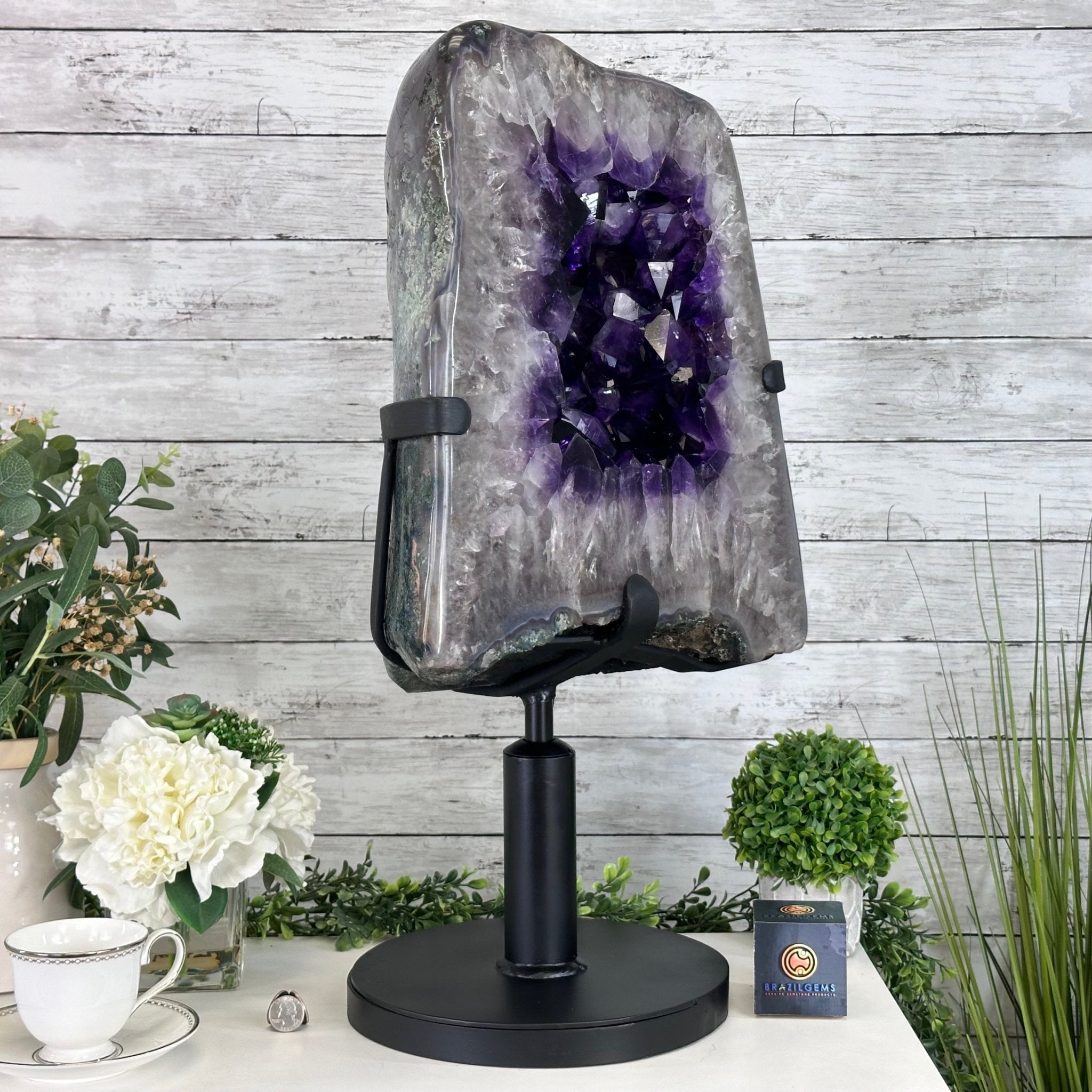 Super Quality Amethyst Cluster on Rotating Stand, 101.8 lbs & 26" Tall #5492 - 0032 - Brazil GemsBrazil GemsSuper Quality Amethyst Cluster on Rotating Stand, 101.8 lbs & 26" Tall #5492 - 0032Clusters on Rotating Bases5492 - 0032