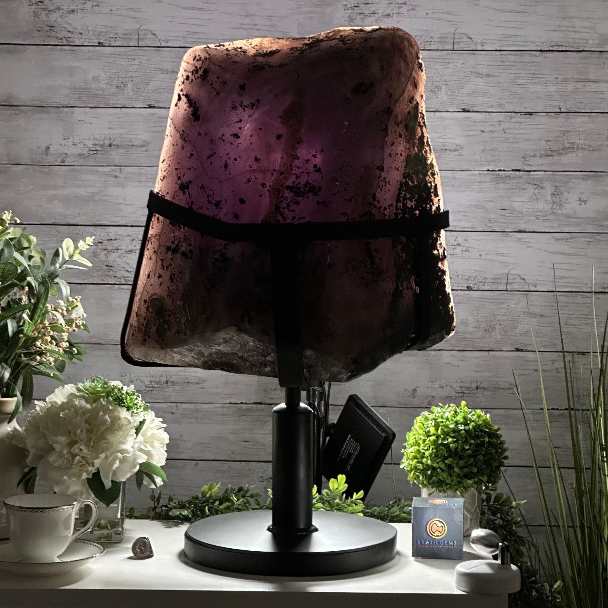 Super Quality Amethyst Cluster on Rotating Stand, 101.8 lbs & 26" Tall #5492 - 0032 - Brazil GemsBrazil GemsSuper Quality Amethyst Cluster on Rotating Stand, 101.8 lbs & 26" Tall #5492 - 0032Clusters on Rotating Bases5492 - 0032