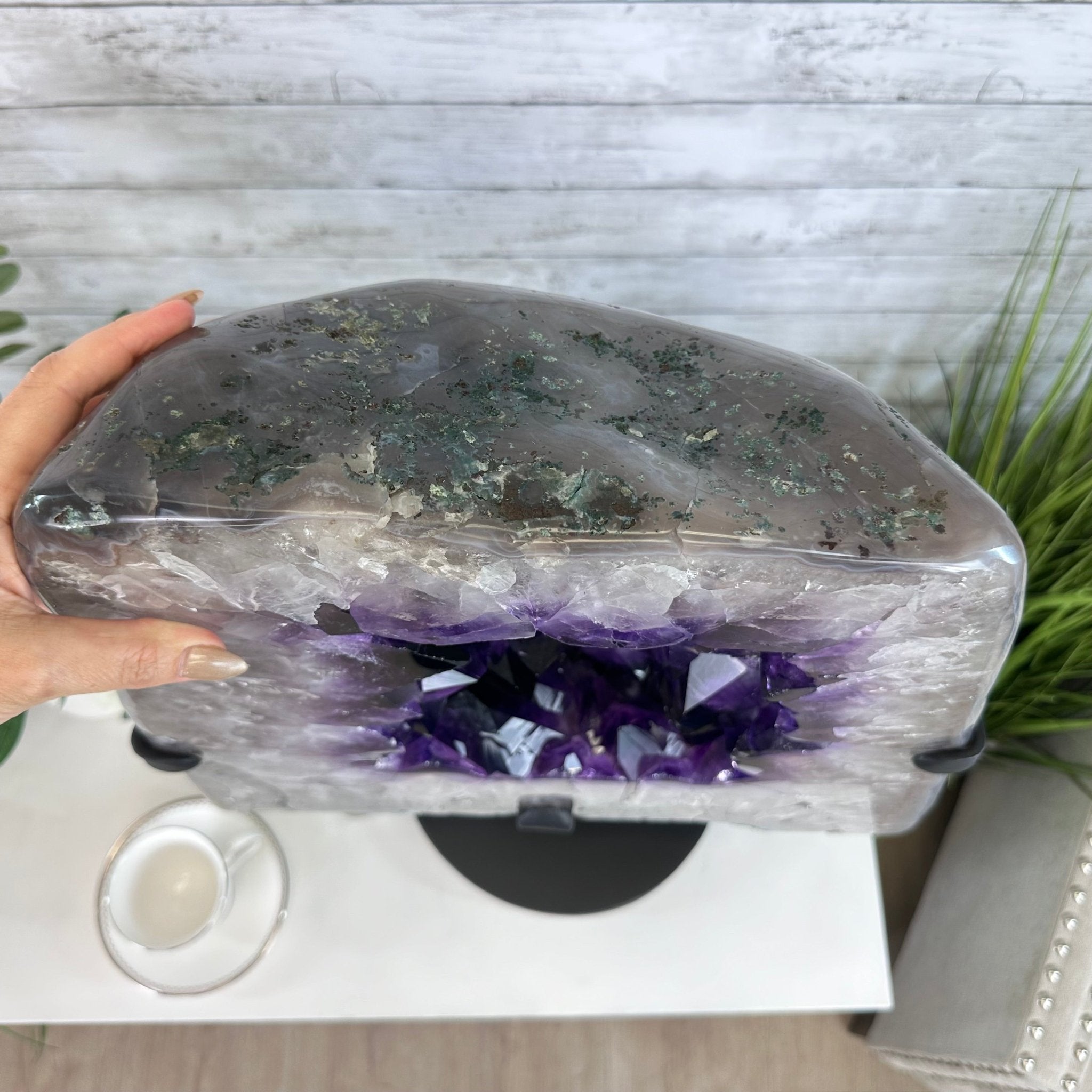 Super Quality Amethyst Cluster on Rotating Stand, 101.8 lbs & 26" Tall #5492 - 0032 - Brazil GemsBrazil GemsSuper Quality Amethyst Cluster on Rotating Stand, 101.8 lbs & 26" Tall #5492 - 0032Clusters on Rotating Bases5492 - 0032