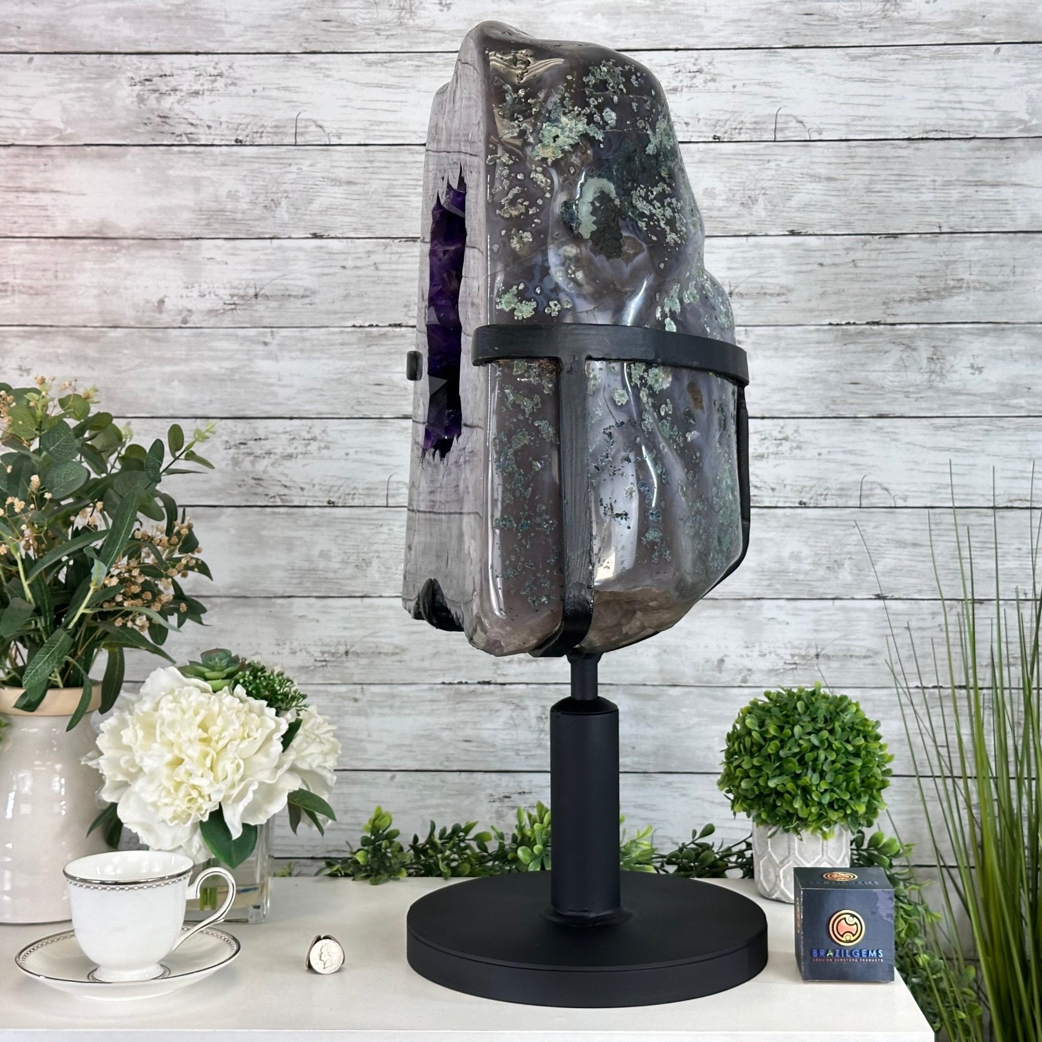 Super Quality Amethyst Cluster on Rotating Stand, 129.6 lbs & 26.2" Tall #5492 - 0031 - Brazil GemsBrazil GemsSuper Quality Amethyst Cluster on Rotating Stand, 129.6 lbs & 26.2" Tall #5492 - 0031Clusters on Rotating Bases5492 - 0031