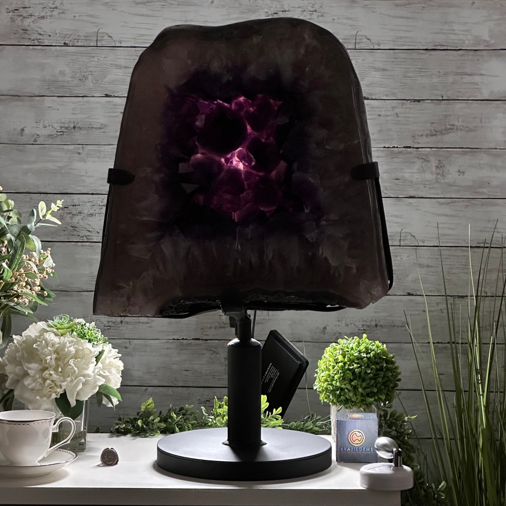 Super Quality Amethyst Cluster on Rotating Stand, 129.6 lbs & 26.2" Tall #5492 - 0031 - Brazil GemsBrazil GemsSuper Quality Amethyst Cluster on Rotating Stand, 129.6 lbs & 26.2" Tall #5492 - 0031Clusters on Rotating Bases5492 - 0031