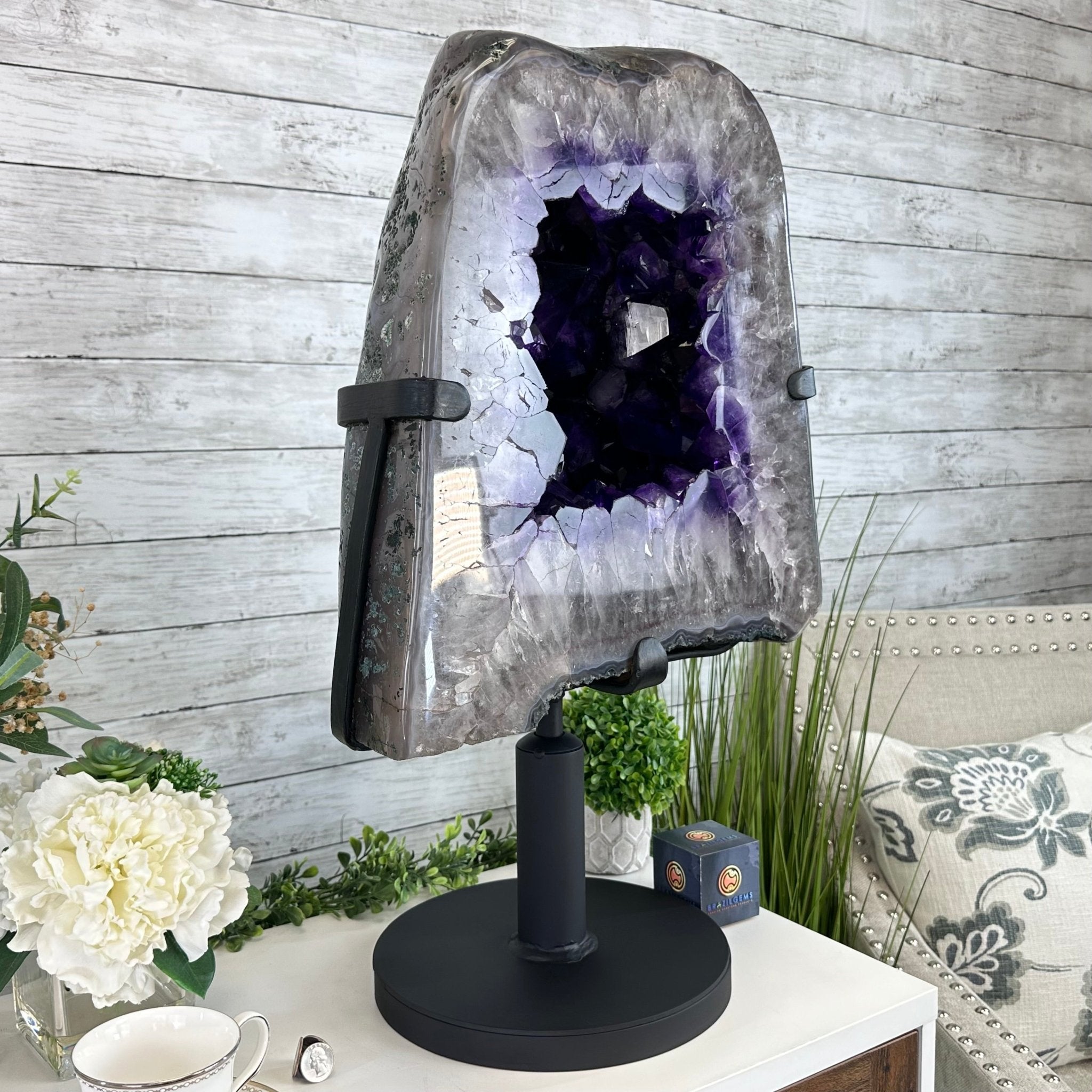 Super Quality Amethyst Cluster on Rotating Stand, 129.6 lbs & 26.2" Tall #5492 - 0031 - Brazil GemsBrazil GemsSuper Quality Amethyst Cluster on Rotating Stand, 129.6 lbs & 26.2" Tall #5492 - 0031Clusters on Rotating Bases5492 - 0031