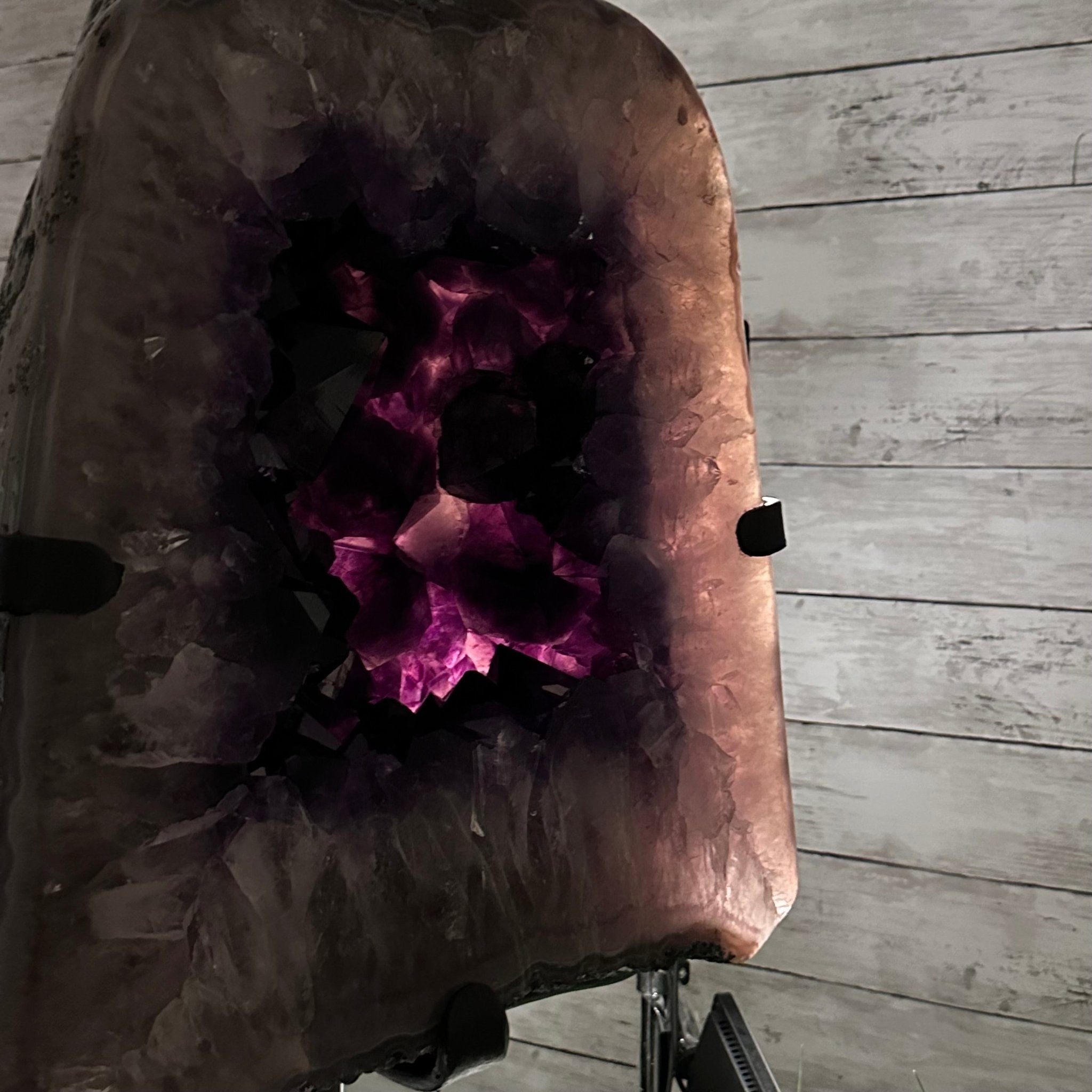 Super Quality Amethyst Cluster on Rotating Stand, 129.6 lbs & 26.2" Tall #5492 - 0031 - Brazil GemsBrazil GemsSuper Quality Amethyst Cluster on Rotating Stand, 129.6 lbs & 26.2" Tall #5492 - 0031Clusters on Rotating Bases5492 - 0031