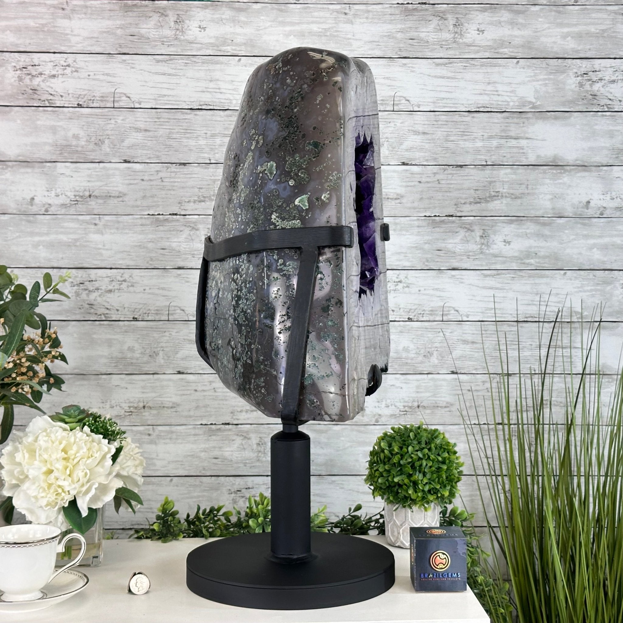 Super Quality Amethyst Cluster on Rotating Stand, 129.6 lbs & 26.2" Tall #5492 - 0031 - Brazil GemsBrazil GemsSuper Quality Amethyst Cluster on Rotating Stand, 129.6 lbs & 26.2" Tall #5492 - 0031Clusters on Rotating Bases5492 - 0031
