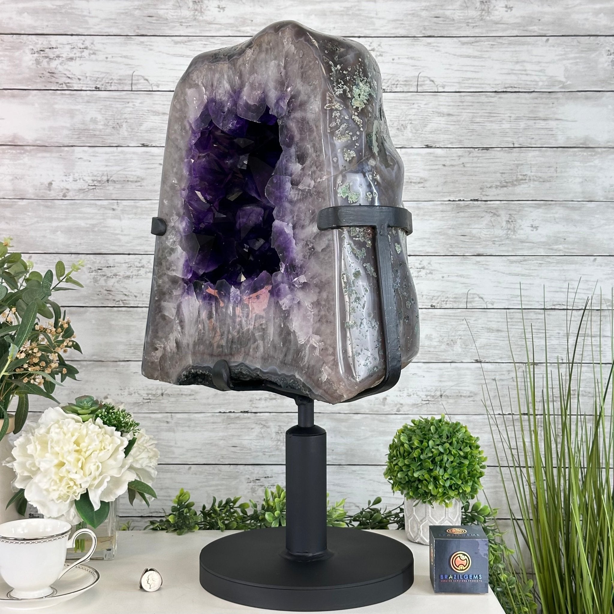 Super Quality Amethyst Cluster on Rotating Stand, 129.6 lbs & 26.2" Tall #5492 - 0031 - Brazil GemsBrazil GemsSuper Quality Amethyst Cluster on Rotating Stand, 129.6 lbs & 26.2" Tall #5492 - 0031Clusters on Rotating Bases5492 - 0031
