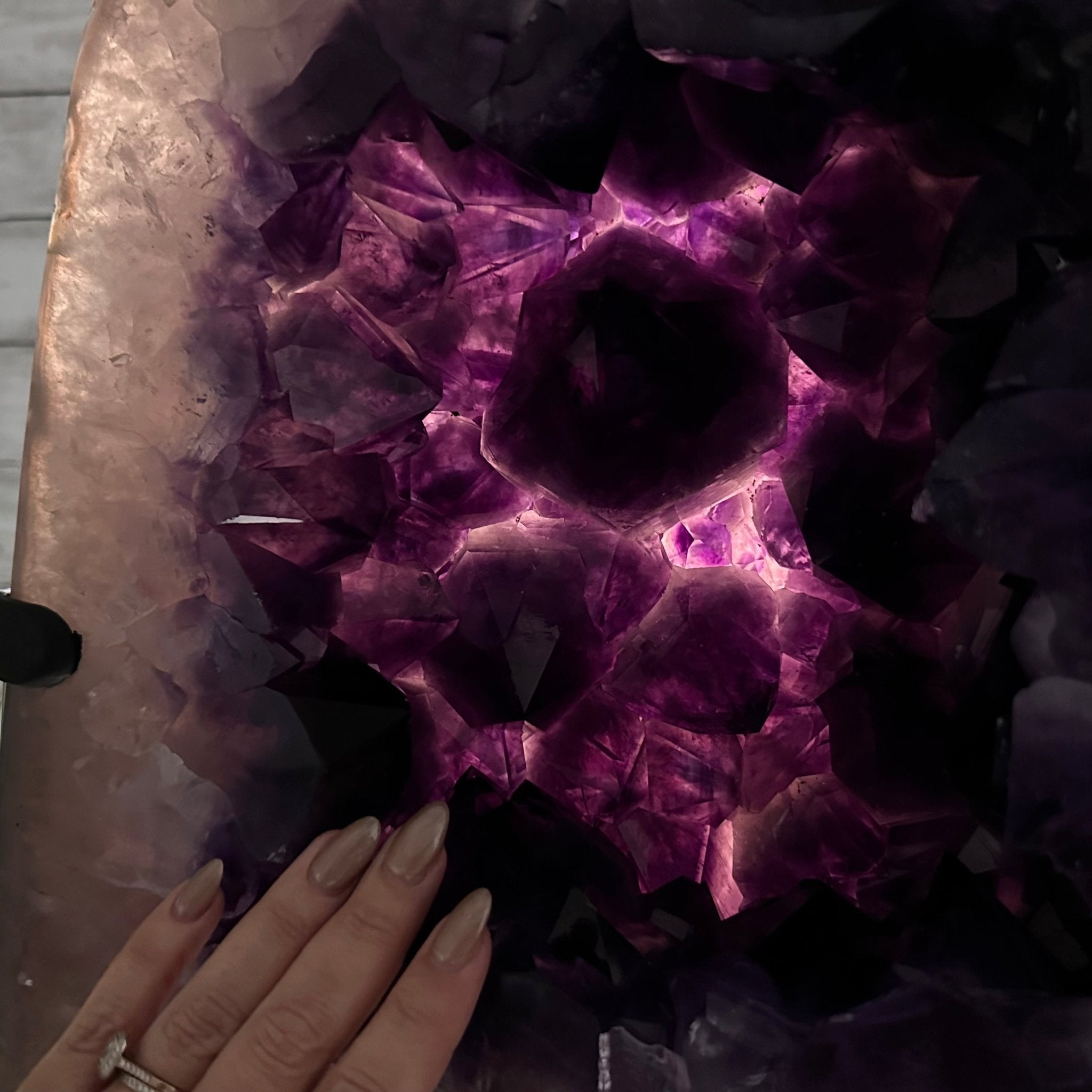 Super Quality Amethyst Cluster on Rotating Stand, 129.6 lbs & 26.2" Tall #5492 - 0031 - Brazil GemsBrazil GemsSuper Quality Amethyst Cluster on Rotating Stand, 129.6 lbs & 26.2" Tall #5492 - 0031Clusters on Rotating Bases5492 - 0031