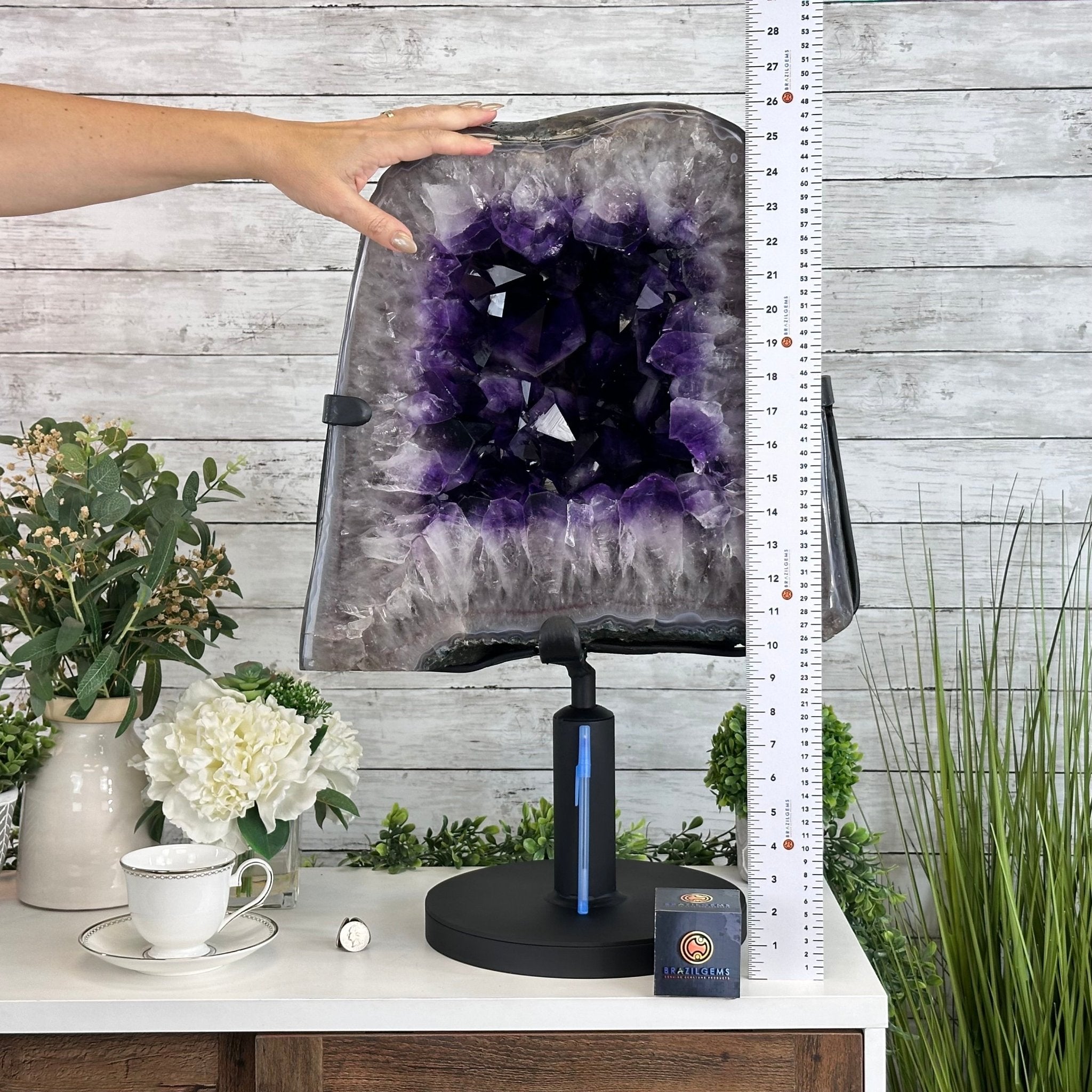 Super Quality Amethyst Cluster on Rotating Stand, 129.6 lbs & 26.2" Tall #5492 - 0031 - Brazil GemsBrazil GemsSuper Quality Amethyst Cluster on Rotating Stand, 129.6 lbs & 26.2" Tall #5492 - 0031Clusters on Rotating Bases5492 - 0031