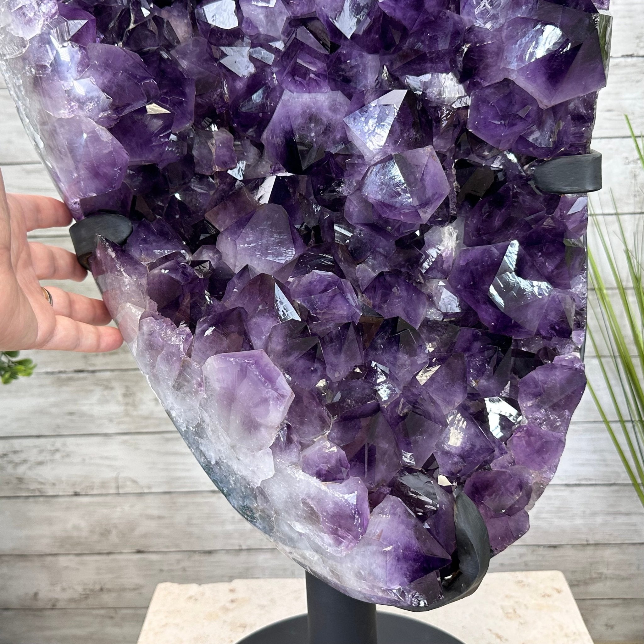 Super Quality Amethyst Cluster on Rotating Stand, 141 lbs & 32" Tall #5492-0029 - Brazil GemsBrazil GemsSuper Quality Amethyst Cluster on Rotating Stand, 141 lbs & 32" Tall #5492-0029Clusters on Rotating Bases5492-0029