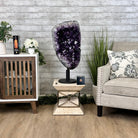 Super Quality Amethyst Cluster on Rotating Stand, 141 lbs & 32" Tall #5492-0029 - Brazil GemsBrazil GemsSuper Quality Amethyst Cluster on Rotating Stand, 141 lbs & 32" Tall #5492-0029Clusters on Rotating Bases5492-0029