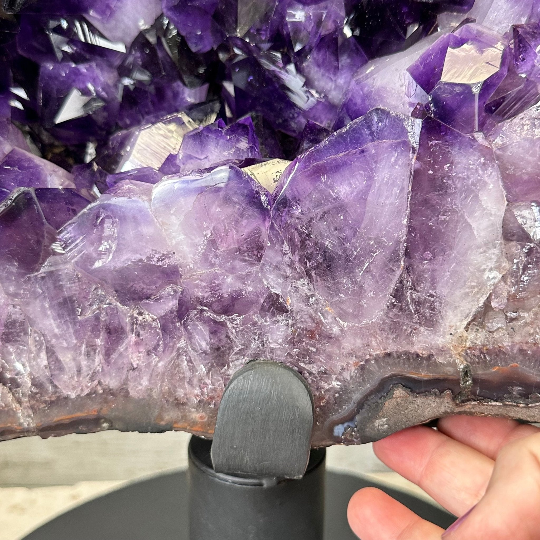 Super Quality Amethyst Cluster on Rotating Stand, 207 lbs & 31" Tall #5492-0033 - Brazil GemsBrazil GemsSuper Quality Amethyst Cluster on Rotating Stand, 207 lbs & 31" Tall #5492-0033Clusters on Rotating Bases5492-0033