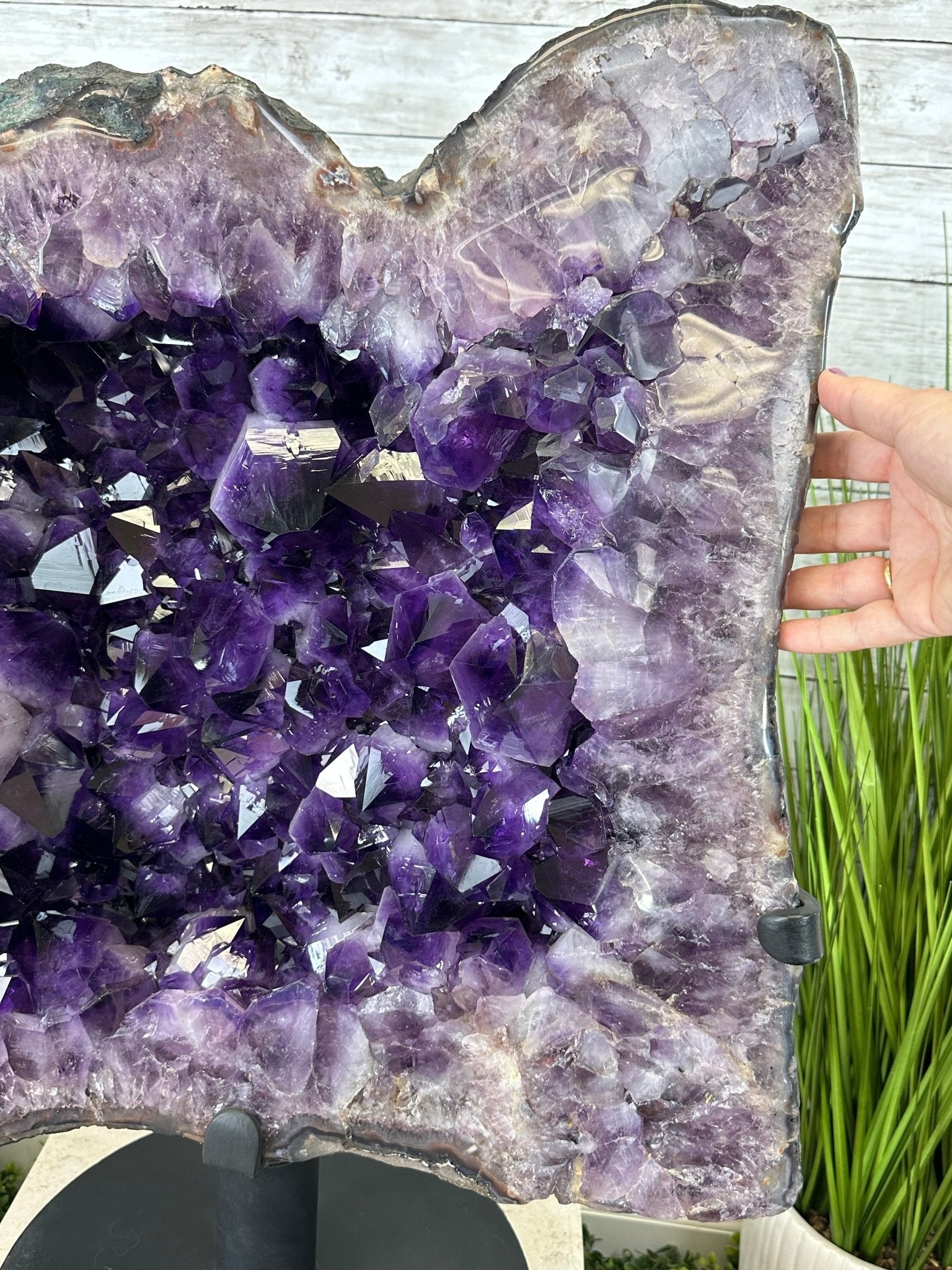 Super Quality Amethyst Cluster on Rotating Stand, 207 lbs & 31" Tall #5492-0033 - Brazil GemsBrazil GemsSuper Quality Amethyst Cluster on Rotating Stand, 207 lbs & 31" Tall #5492-0033Clusters on Rotating Bases5492-0033