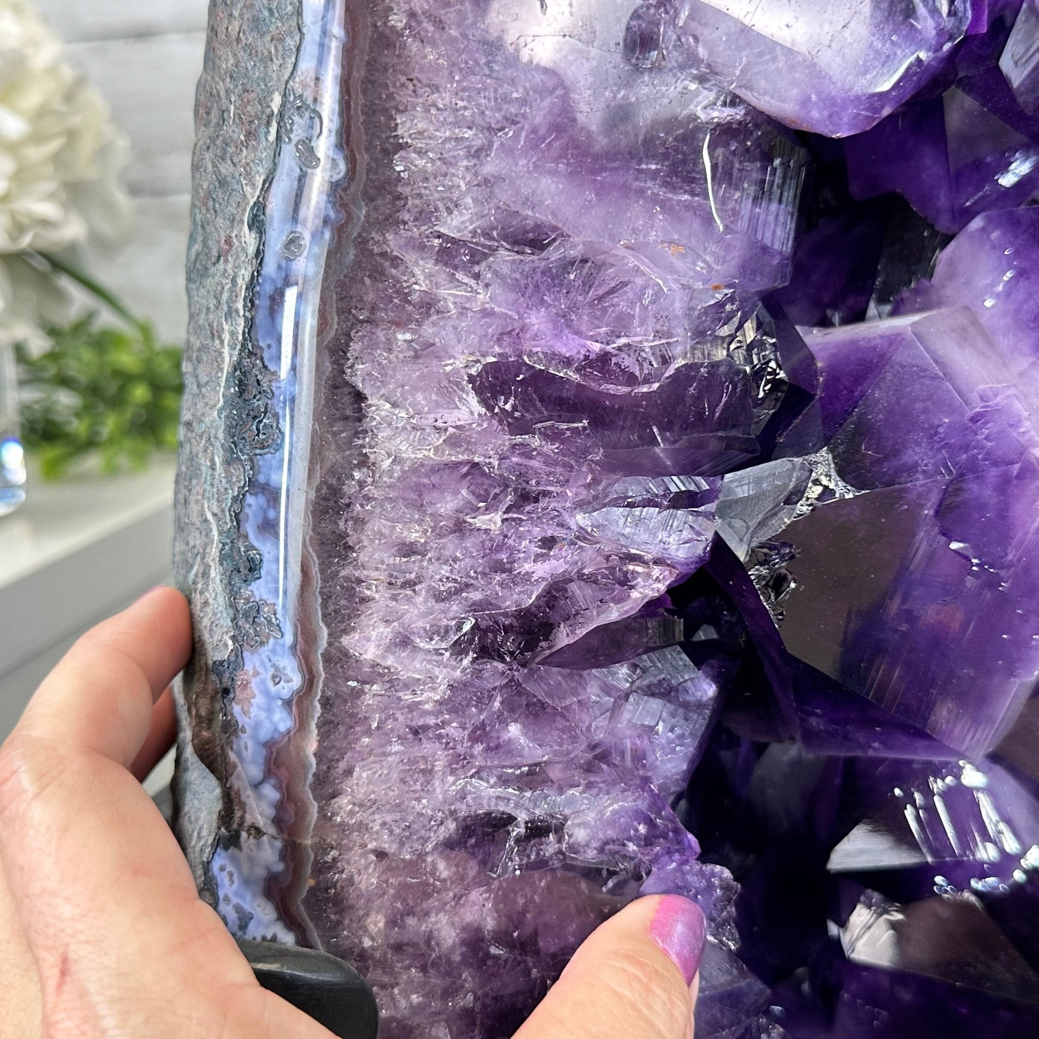 Super Quality Amethyst Cluster on Rotating Stand, 207 lbs & 31" Tall #5492-0033 - Brazil GemsBrazil GemsSuper Quality Amethyst Cluster on Rotating Stand, 207 lbs & 31" Tall #5492-0033Clusters on Rotating Bases5492-0033