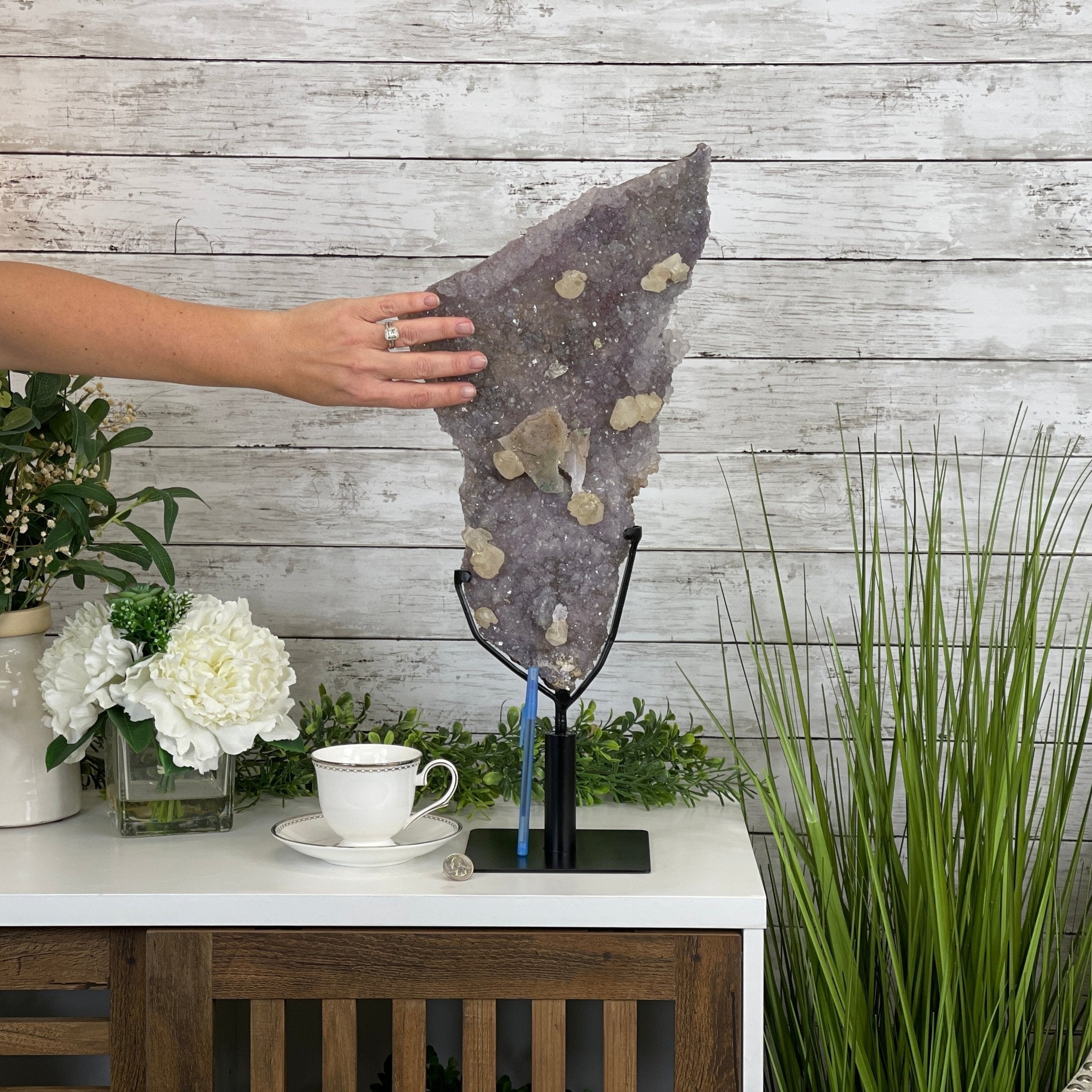 Super Quality Amethyst Freeform Crystal on Rotating Stand, 5.7 lbs & 22.3" tall #5492-0026 by Brazil Gems - Brazil GemsBrazil GemsSuper Quality Amethyst Freeform Crystal on Rotating Stand, 5.7 lbs & 22.3" tall #5492-0026 by Brazil GemsClusters on Rotating Bases5492-0026