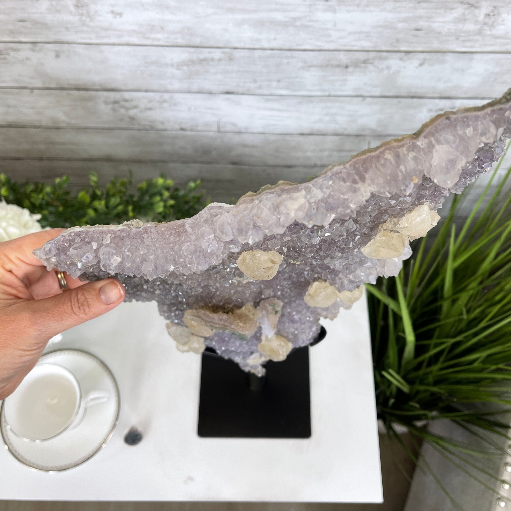 Super Quality Amethyst Freeform Crystal on Rotating Stand, 5.7 lbs & 22.3" tall #5492-0026 by Brazil Gems - Brazil GemsBrazil GemsSuper Quality Amethyst Freeform Crystal on Rotating Stand, 5.7 lbs & 22.3" tall #5492-0026 by Brazil GemsClusters on Rotating Bases5492-0026