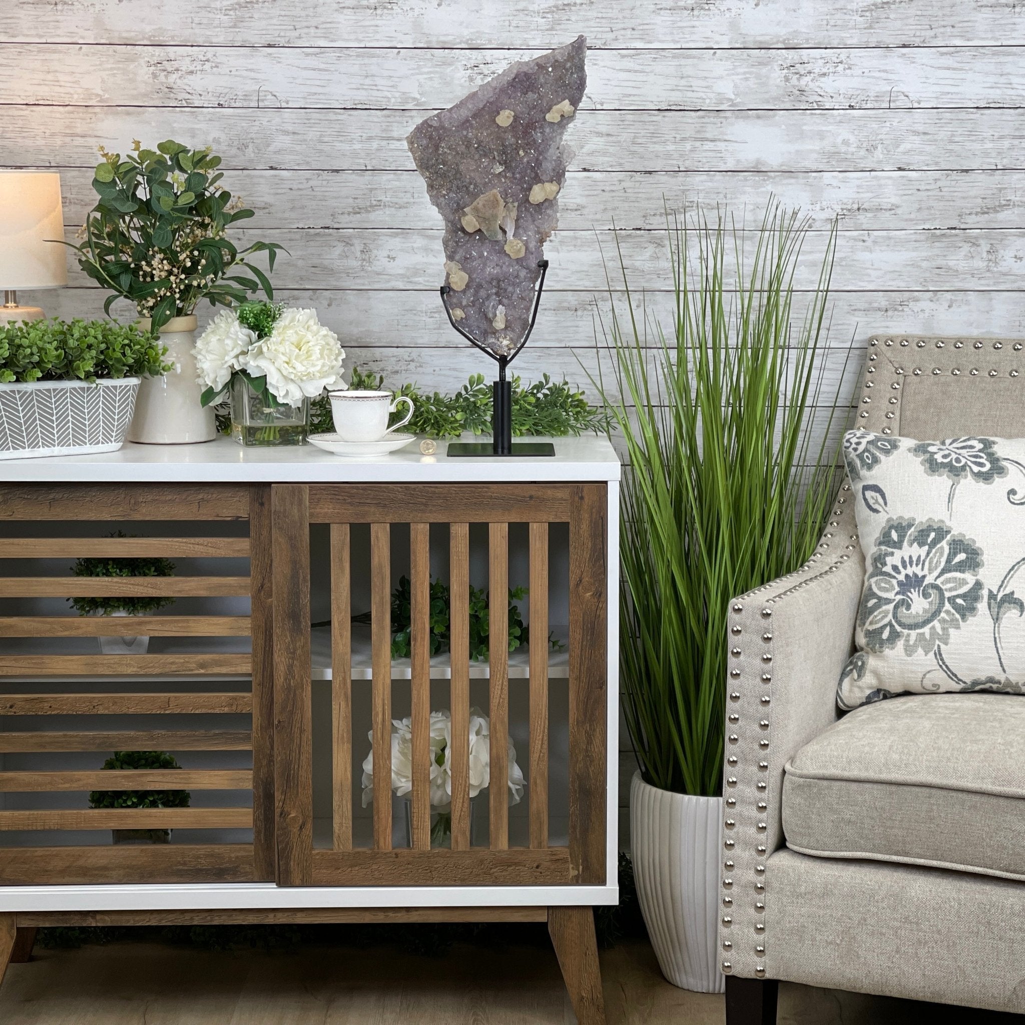 Super Quality Amethyst Freeform Crystal on Rotating Stand, 5.7 lbs & 22.3" tall #5492-0026 by Brazil Gems - Brazil GemsBrazil GemsSuper Quality Amethyst Freeform Crystal on Rotating Stand, 5.7 lbs & 22.3" tall #5492-0026 by Brazil GemsClusters on Rotating Bases5492-0026