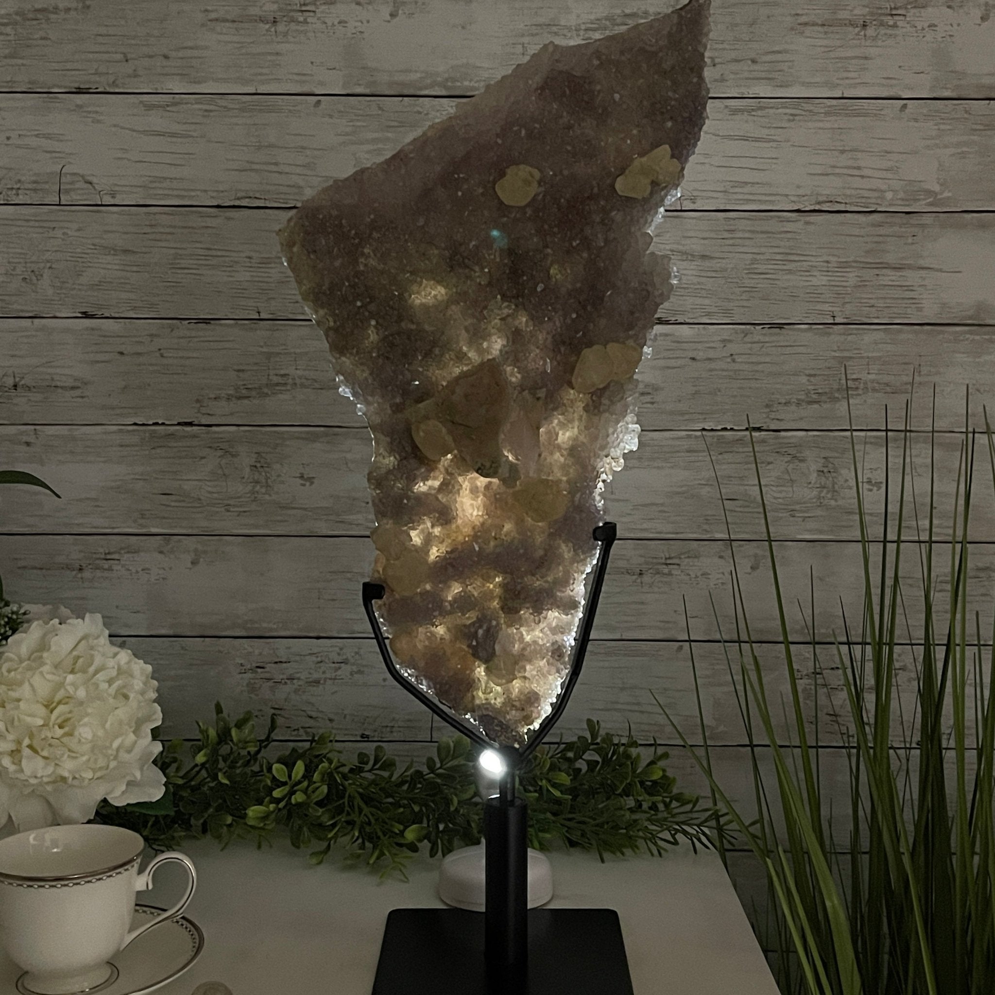 Super Quality Amethyst Freeform Crystal on Rotating Stand, 5.7 lbs & 22.3" tall #5492-0026 by Brazil Gems - Brazil GemsBrazil GemsSuper Quality Amethyst Freeform Crystal on Rotating Stand, 5.7 lbs & 22.3" tall #5492-0026 by Brazil GemsClusters on Rotating Bases5492-0026