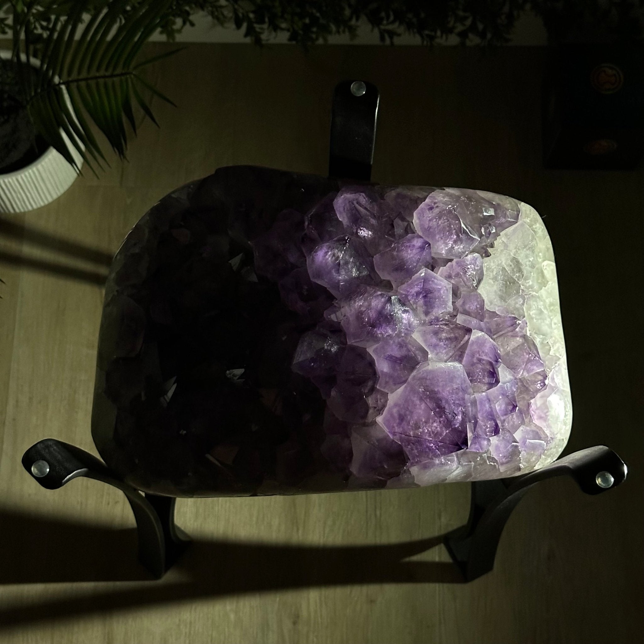 Super Quality Amethyst Geode Side Table, 46.2 lbs, 21.7" Tall #1384-0037 - Brazil GemsBrazil GemsSuper Quality Amethyst Geode Side Table, 46.2 lbs, 21.7" Tall #1384-0037Tables: Side1384-0037
