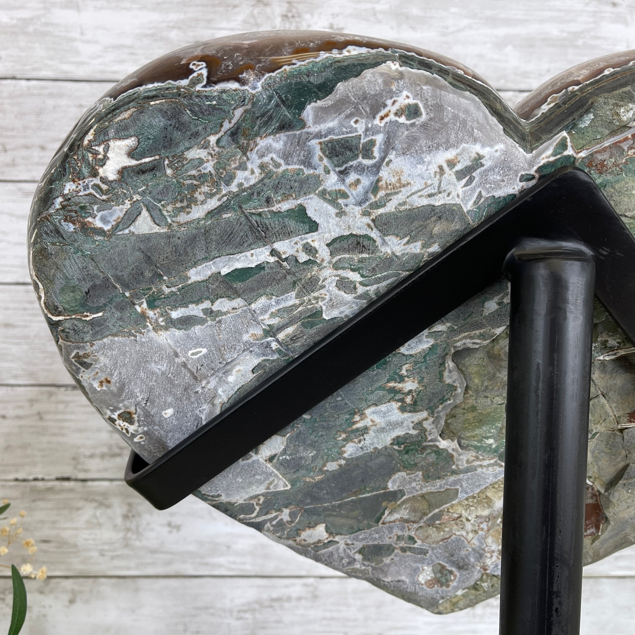 Super Quality Amethyst Heart Geode, metal stand, 38.5 lbs & 22.25" Tall #5463-0038 by Brazil Gems - Brazil GemsBrazil GemsSuper Quality Amethyst Heart Geode, metal stand, 38.5 lbs & 22.25" Tall #5463-0038 by Brazil GemsHearts5463-0038