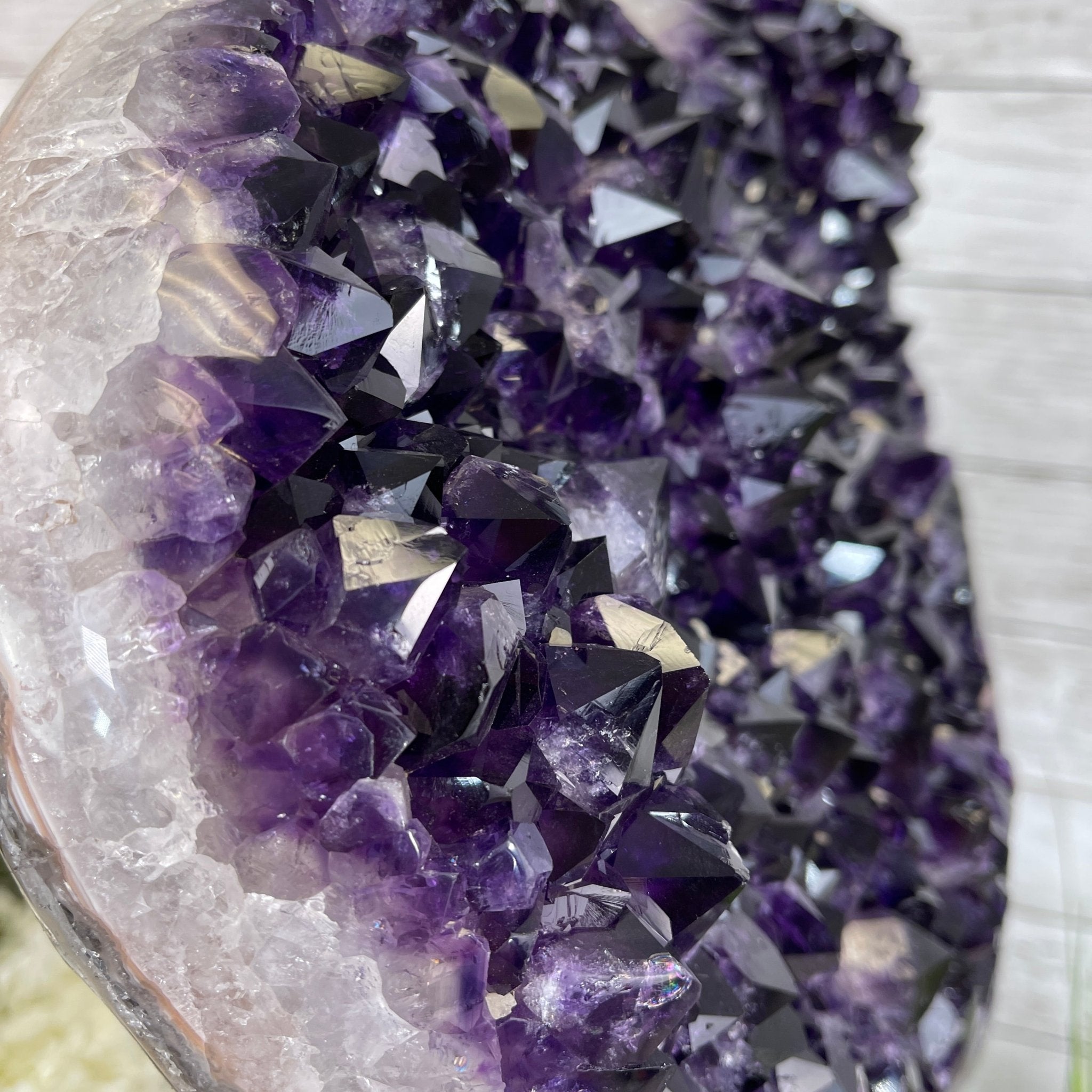 Super Quality Amethyst Heart Geode, metal stand, 38.5 lbs & 22.25" Tall #5463-0038 by Brazil Gems - Brazil GemsBrazil GemsSuper Quality Amethyst Heart Geode, metal stand, 38.5 lbs & 22.25" Tall #5463-0038 by Brazil GemsHearts5463-0038