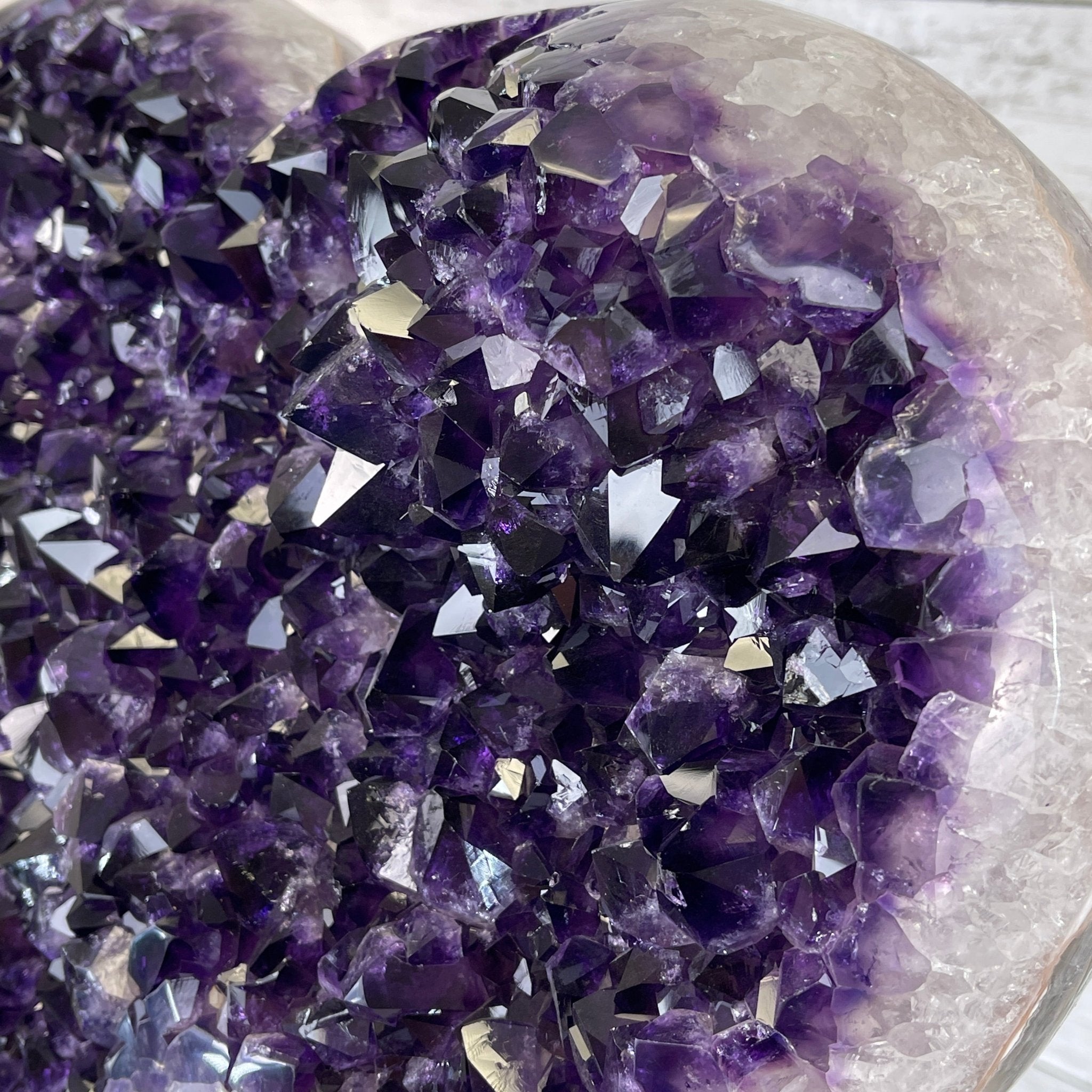 Super Quality Amethyst Heart Geode, metal stand, 38.5 lbs & 22.25" Tall #5463-0038 by Brazil Gems - Brazil GemsBrazil GemsSuper Quality Amethyst Heart Geode, metal stand, 38.5 lbs & 22.25" Tall #5463-0038 by Brazil GemsHearts5463-0038