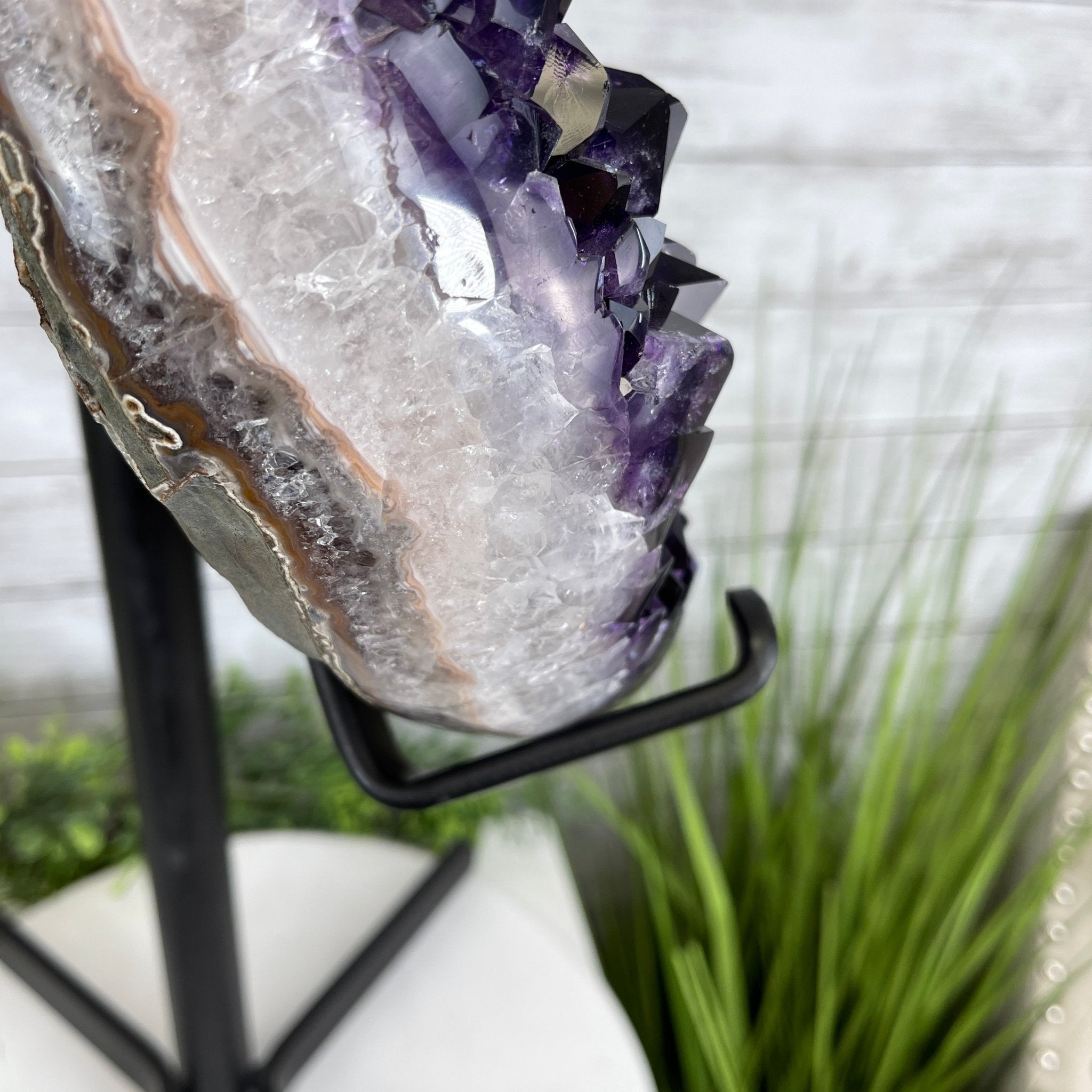 Super Quality Amethyst Heart Geode, metal stand, 38.5 lbs & 22.25" Tall #5463-0038 by Brazil Gems - Brazil GemsBrazil GemsSuper Quality Amethyst Heart Geode, metal stand, 38.5 lbs & 22.25" Tall #5463-0038 by Brazil GemsHearts5463-0038