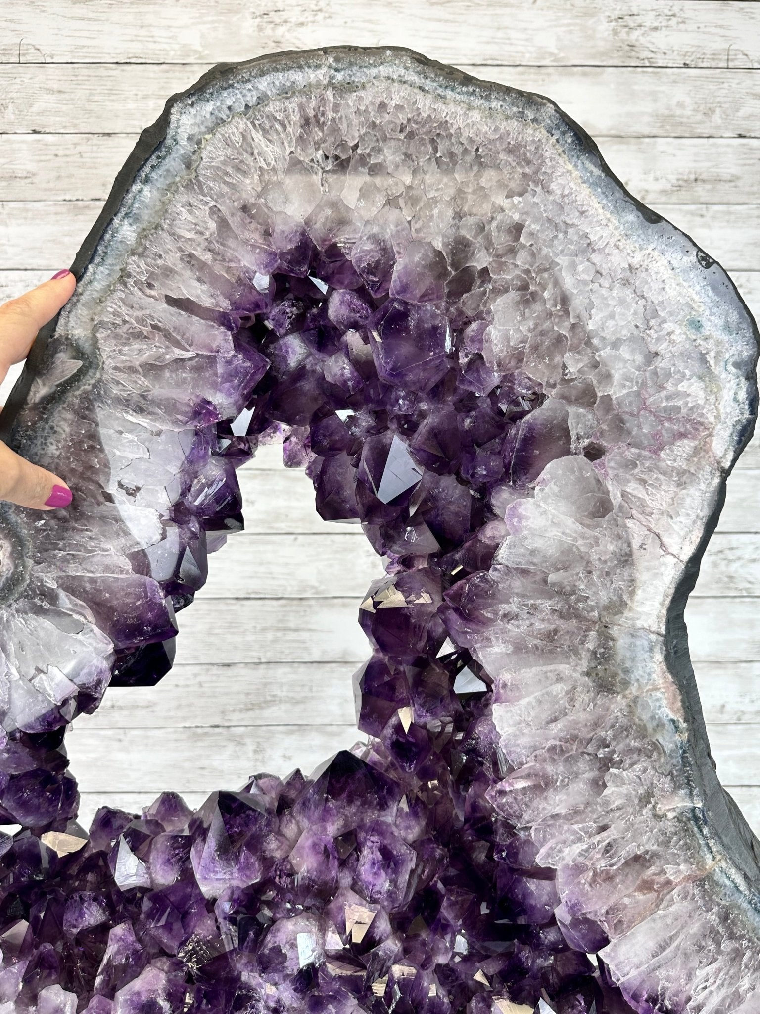 Super Quality Amethyst Portal, Rotating Stand, 171 lbs & 73" Tall #5604-0133 - Brazil GemsBrazil GemsSuper Quality Amethyst Portal, Rotating Stand, 171 lbs & 73" Tall #5604-0133Portals on Rotating Bases5604-0133