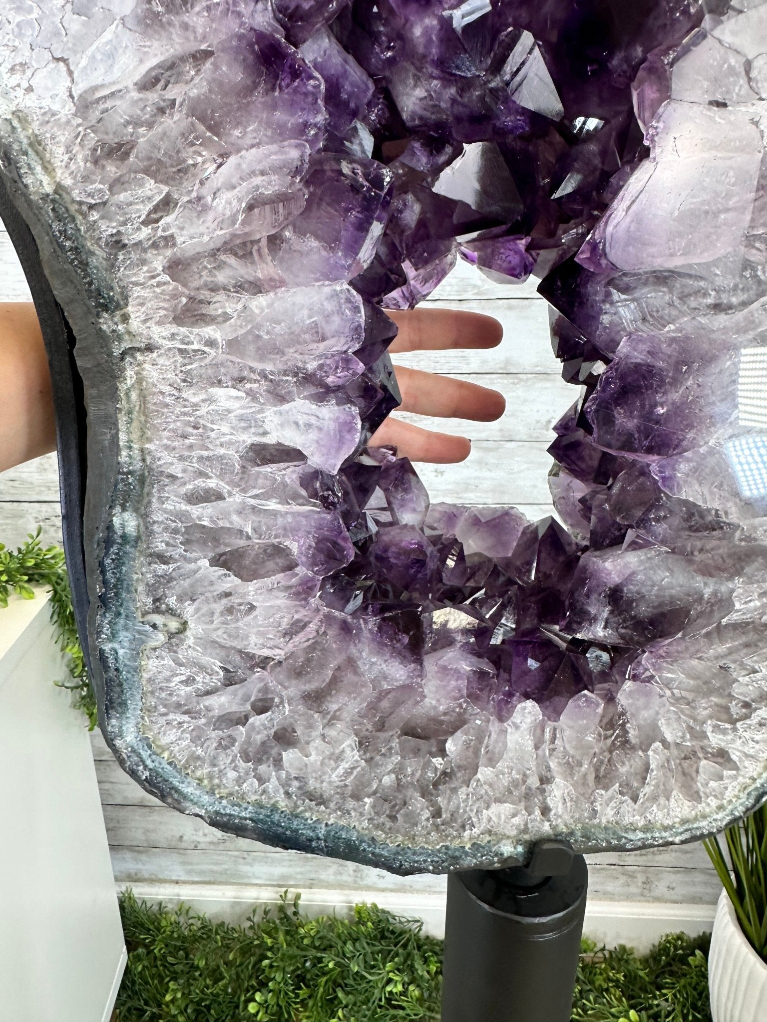 Super Quality Amethyst Portal, Rotating Stand, 171 lbs & 73" Tall #5604-0133 - Brazil GemsBrazil GemsSuper Quality Amethyst Portal, Rotating Stand, 171 lbs & 73" Tall #5604-0133Portals on Rotating Bases5604-0133
