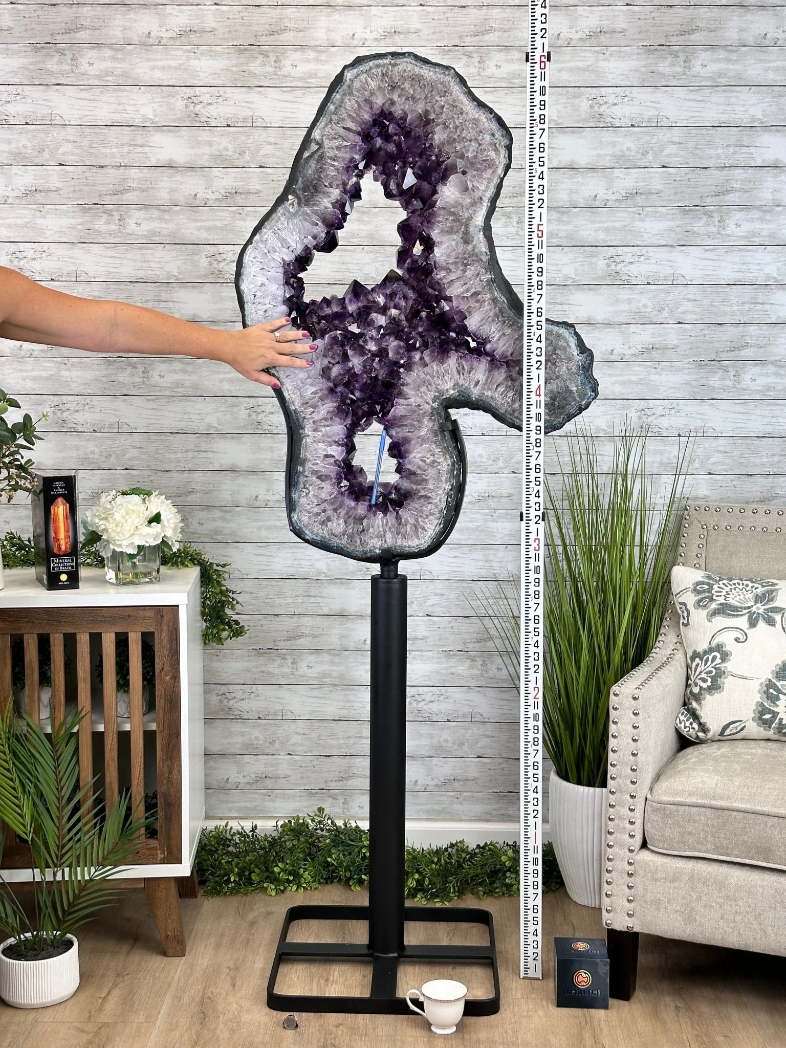 Super Quality Amethyst Portal, Rotating Stand, 171 lbs & 73" Tall #5604-0133 - Brazil GemsBrazil GemsSuper Quality Amethyst Portal, Rotating Stand, 171 lbs & 73" Tall #5604-0133Portals on Rotating Bases5604-0133