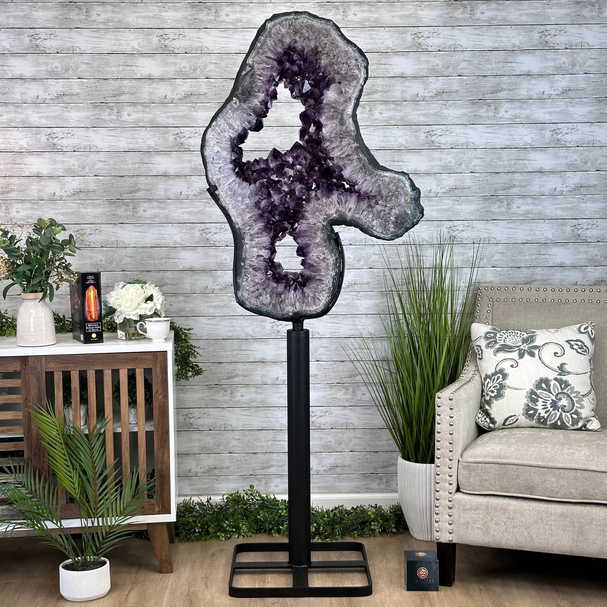 Super Quality Amethyst Portal, Rotating Stand, 171 lbs & 73" Tall #5604-0133 - Brazil GemsBrazil GemsSuper Quality Amethyst Portal, Rotating Stand, 171 lbs & 73" Tall #5604-0133Portals on Rotating Bases5604-0133