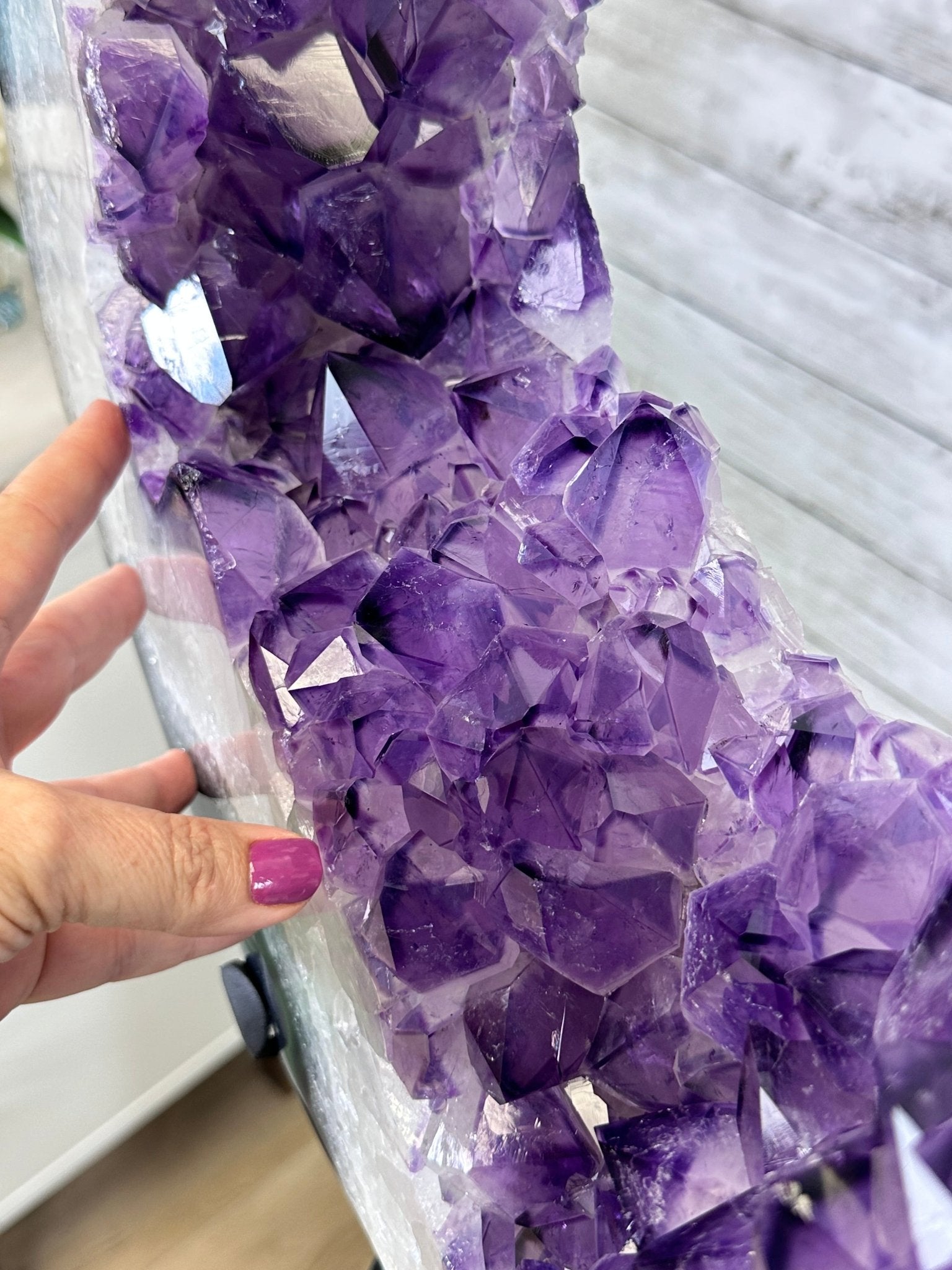 Super Quality Amethyst Portal, Rotating Stand, 185 lbs & 71" tall #5604-0130 - Brazil GemsBrazil GemsSuper Quality Amethyst Portal, Rotating Stand, 185 lbs & 71" tall #5604-0130Portals on Rotating Bases5604-0130