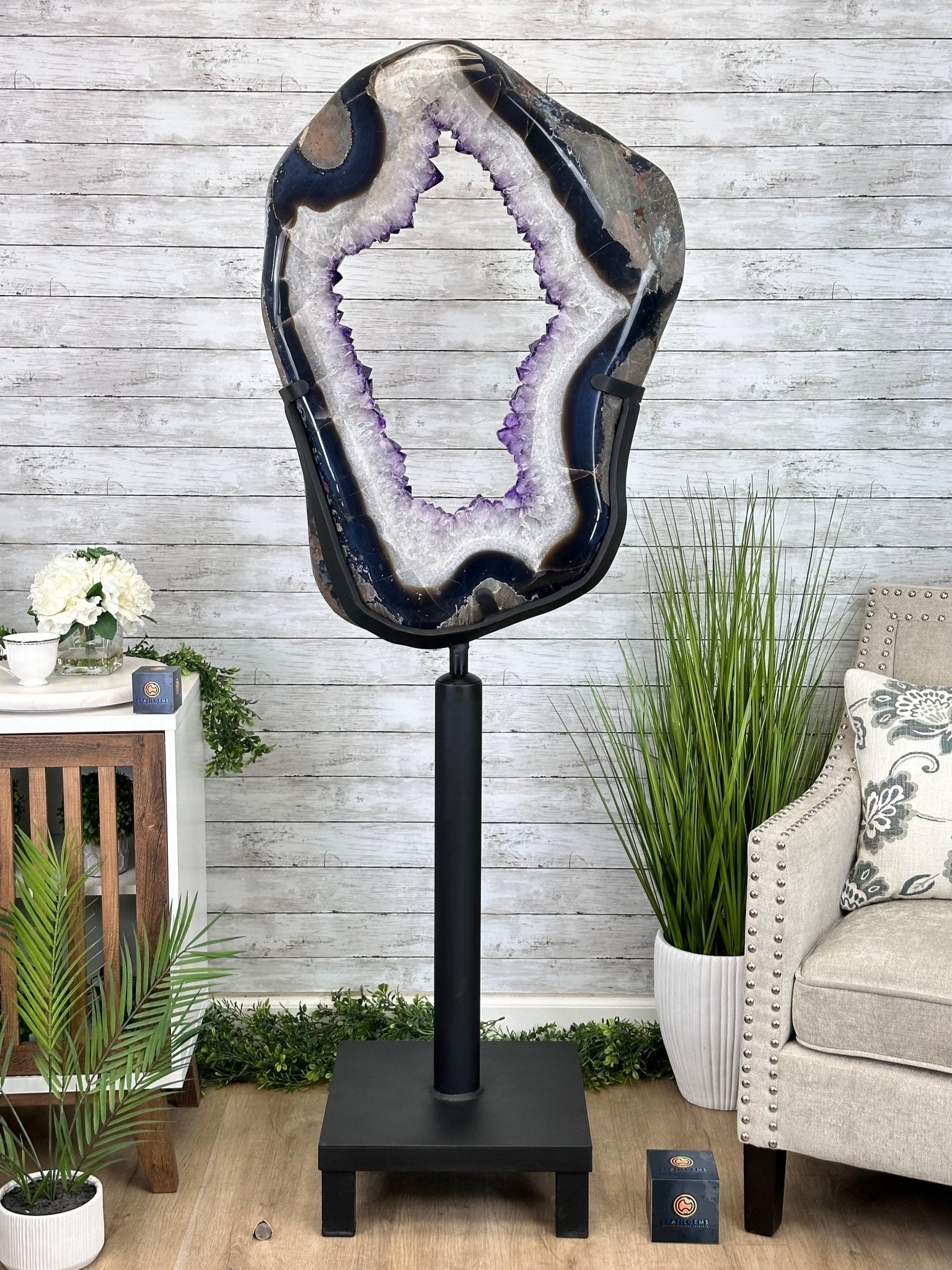 Super Quality Amethyst Portal, Rotating Stand, 185 lbs & 71" tall #5604-0130 - Brazil GemsBrazil GemsSuper Quality Amethyst Portal, Rotating Stand, 185 lbs & 71" tall #5604-0130Portals on Rotating Bases5604-0130