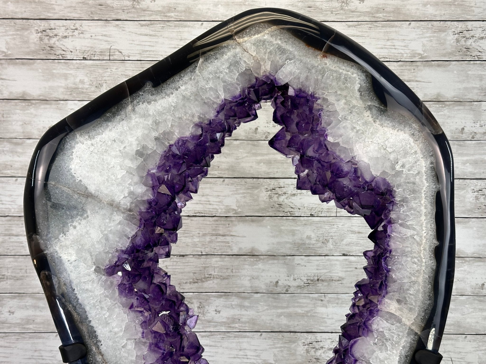 Super Quality Amethyst Portal, Rotating Stand, 185 lbs & 71" tall #5604-0130 - Brazil GemsBrazil GemsSuper Quality Amethyst Portal, Rotating Stand, 185 lbs & 71" tall #5604-0130Portals on Rotating Bases5604-0130