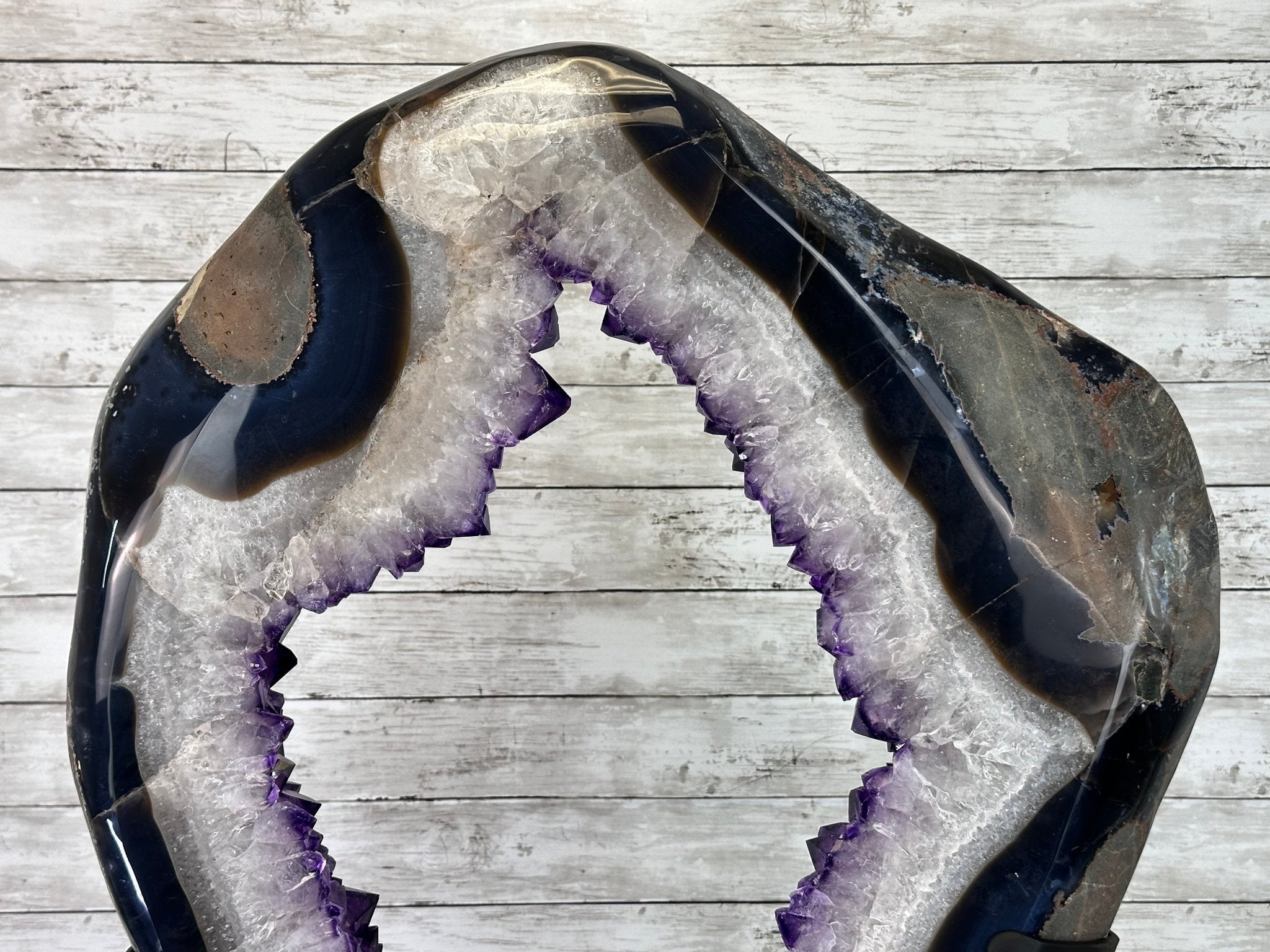 Super Quality Amethyst Portal, Rotating Stand, 185 lbs & 71" tall #5604-0130 - Brazil GemsBrazil GemsSuper Quality Amethyst Portal, Rotating Stand, 185 lbs & 71" tall #5604-0130Portals on Rotating Bases5604-0130