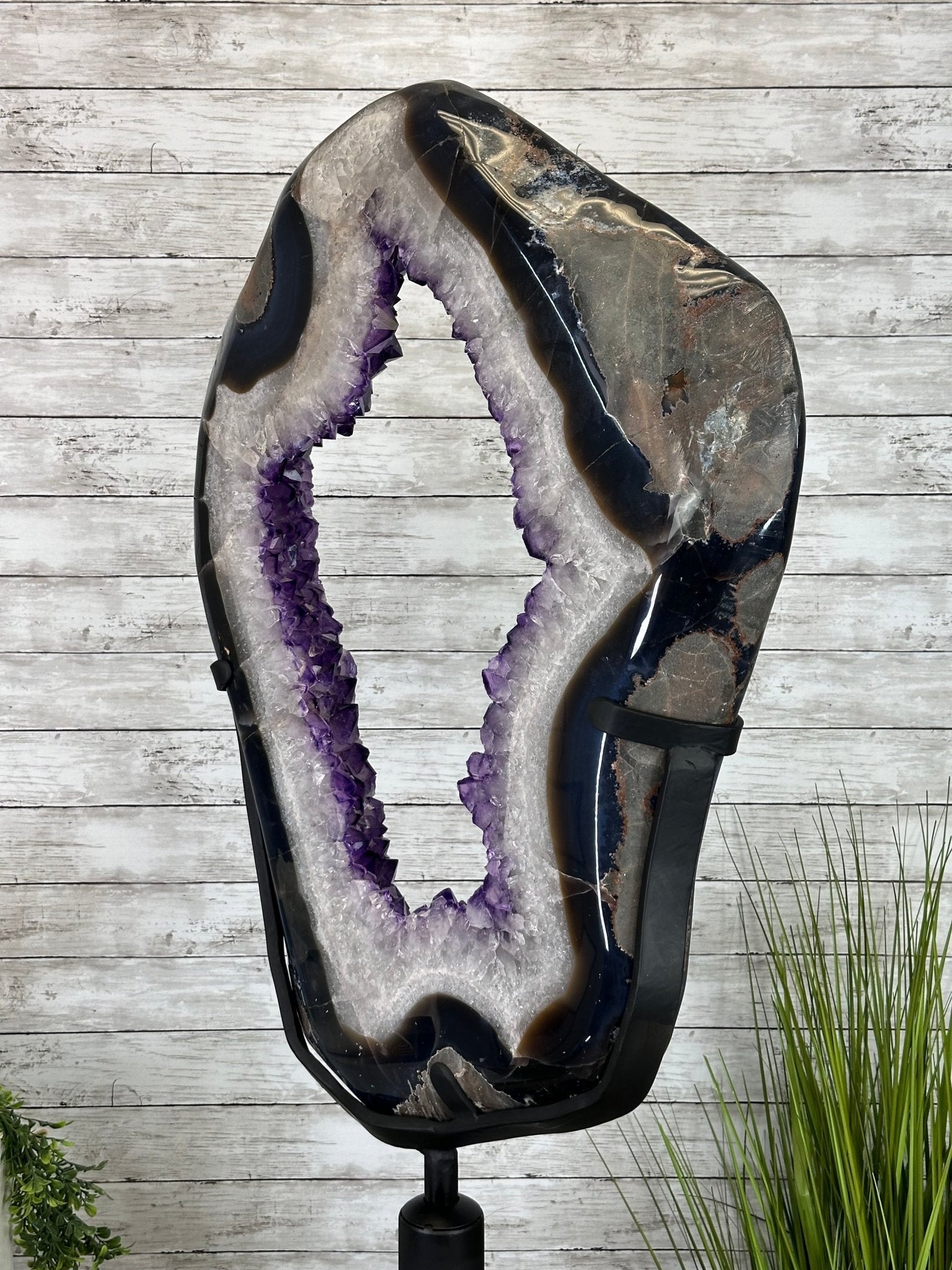 Super Quality Amethyst Portal, Rotating Stand, 185 lbs & 71" tall #5604-0130 - Brazil GemsBrazil GemsSuper Quality Amethyst Portal, Rotating Stand, 185 lbs & 71" tall #5604-0130Portals on Rotating Bases5604-0130