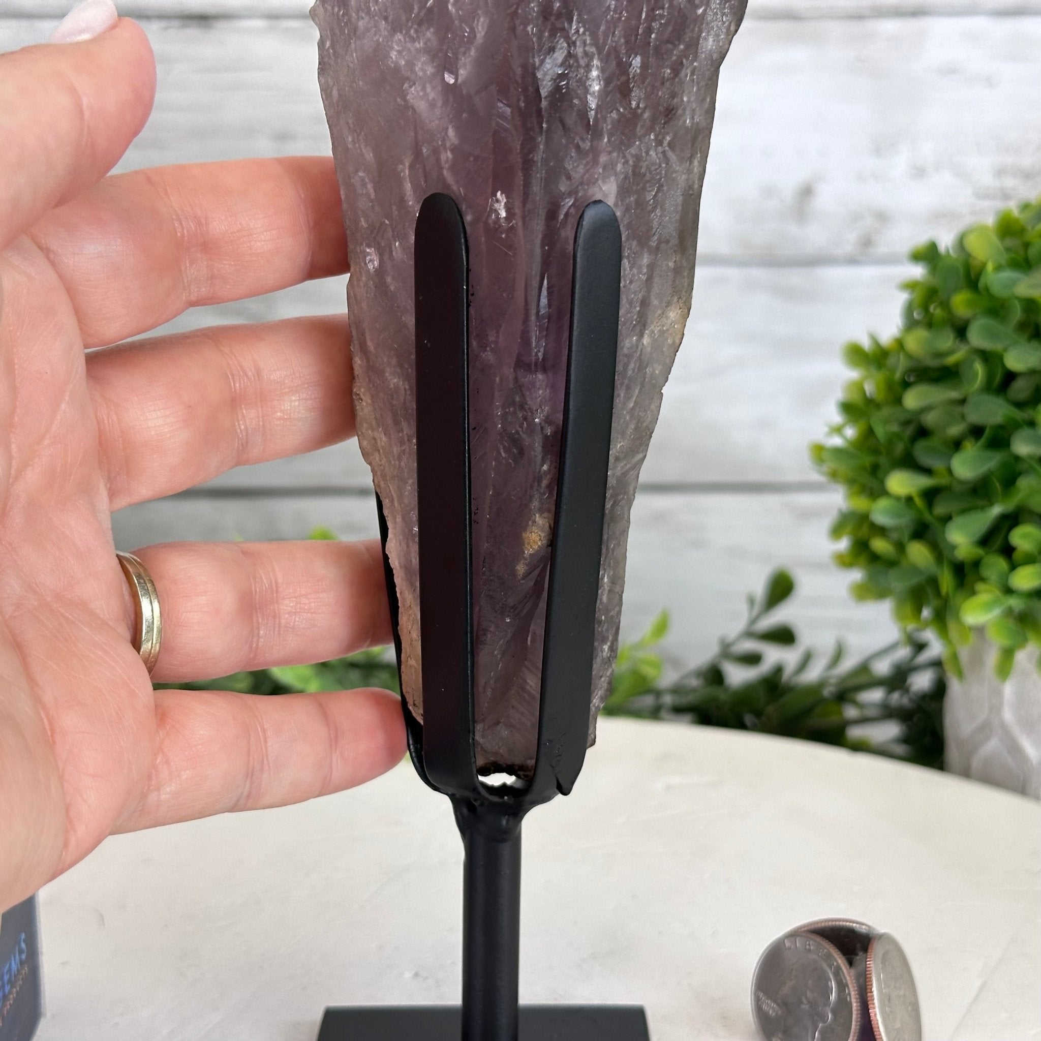Super Quality Amethyst Wand on a Metal Stand, 1.9 lbs & 10.4" Tall #3123AM-007 - Brazil GemsBrazil GemsSuper Quality Amethyst Wand on a Metal Stand, 1.9 lbs & 10.4" Tall #3123AM-007Clusters on Fixed Bases3123AM-007