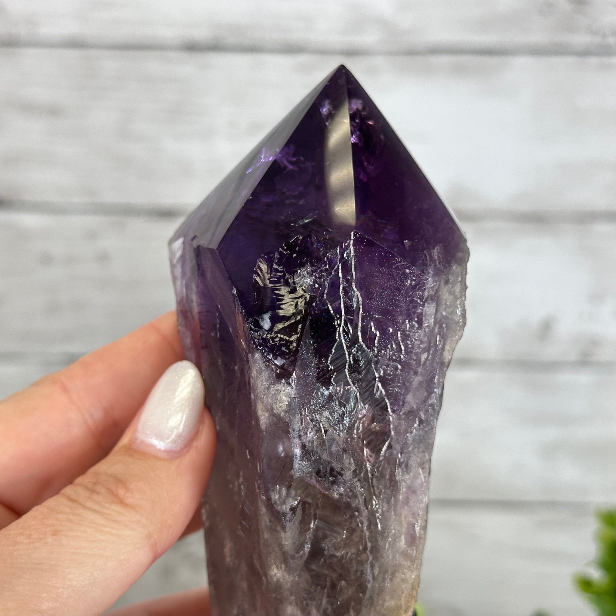 Super Quality Amethyst Wand on a Metal Stand, 1.9 lbs & 10.4" Tall #3123AM-007 - Brazil GemsBrazil GemsSuper Quality Amethyst Wand on a Metal Stand, 1.9 lbs & 10.4" Tall #3123AM-007Clusters on Fixed Bases3123AM-007