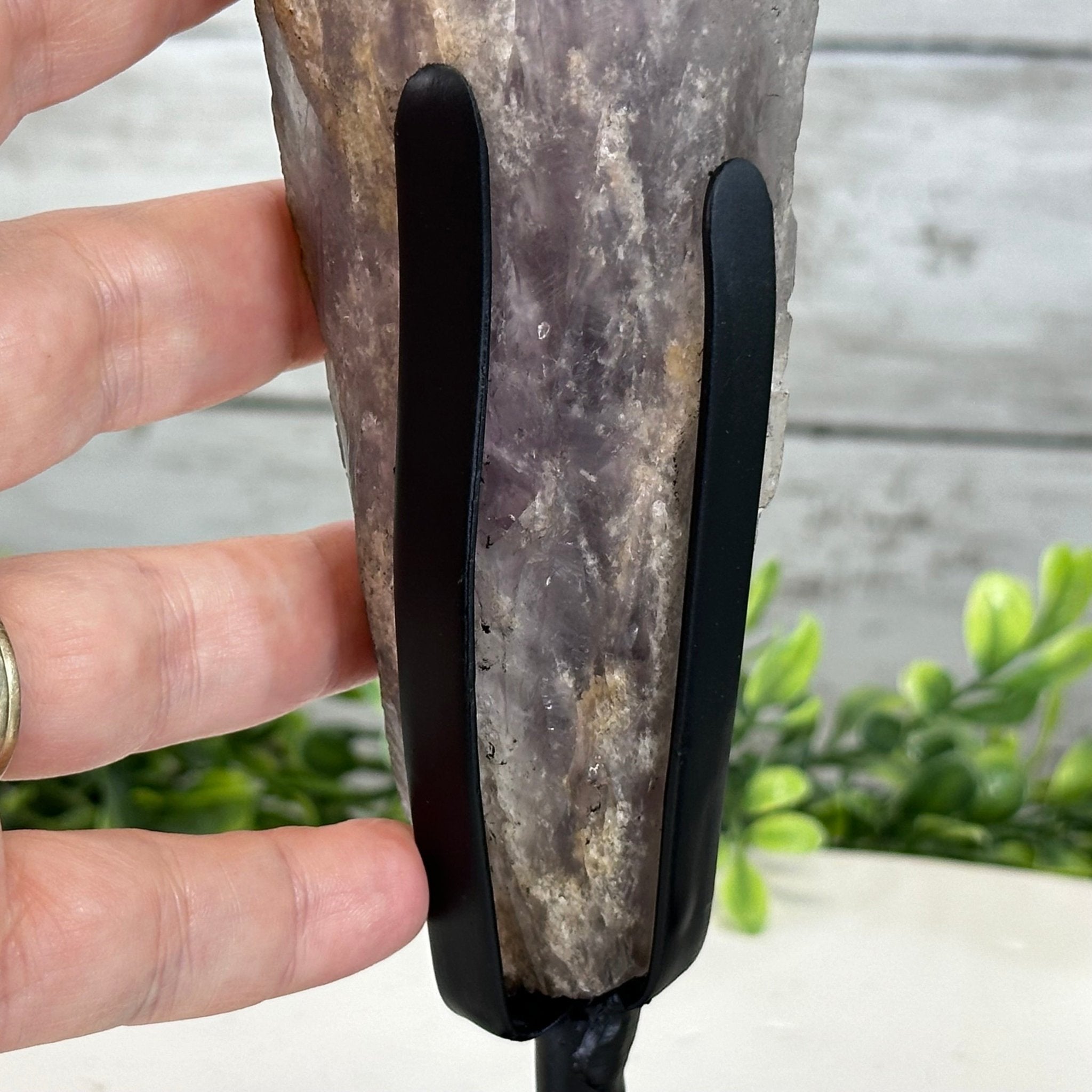 Super Quality Amethyst Wand on a Metal Stand, 1.9 lbs & 10.4" Tall #3123AM-007 - Brazil GemsBrazil GemsSuper Quality Amethyst Wand on a Metal Stand, 1.9 lbs & 10.4" Tall #3123AM-007Clusters on Fixed Bases3123AM-007