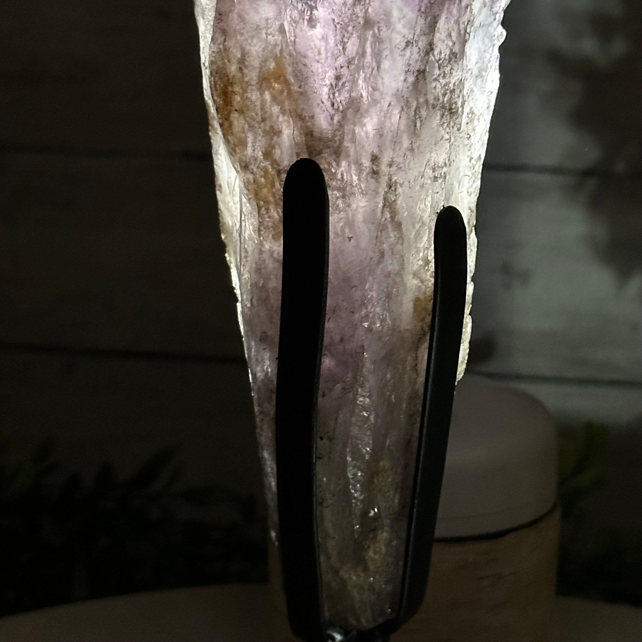 Super Quality Amethyst Wand on a Metal Stand, 1.9 lbs & 10.4" Tall #3123AM-007 - Brazil GemsBrazil GemsSuper Quality Amethyst Wand on a Metal Stand, 1.9 lbs & 10.4" Tall #3123AM-007Clusters on Fixed Bases3123AM-007