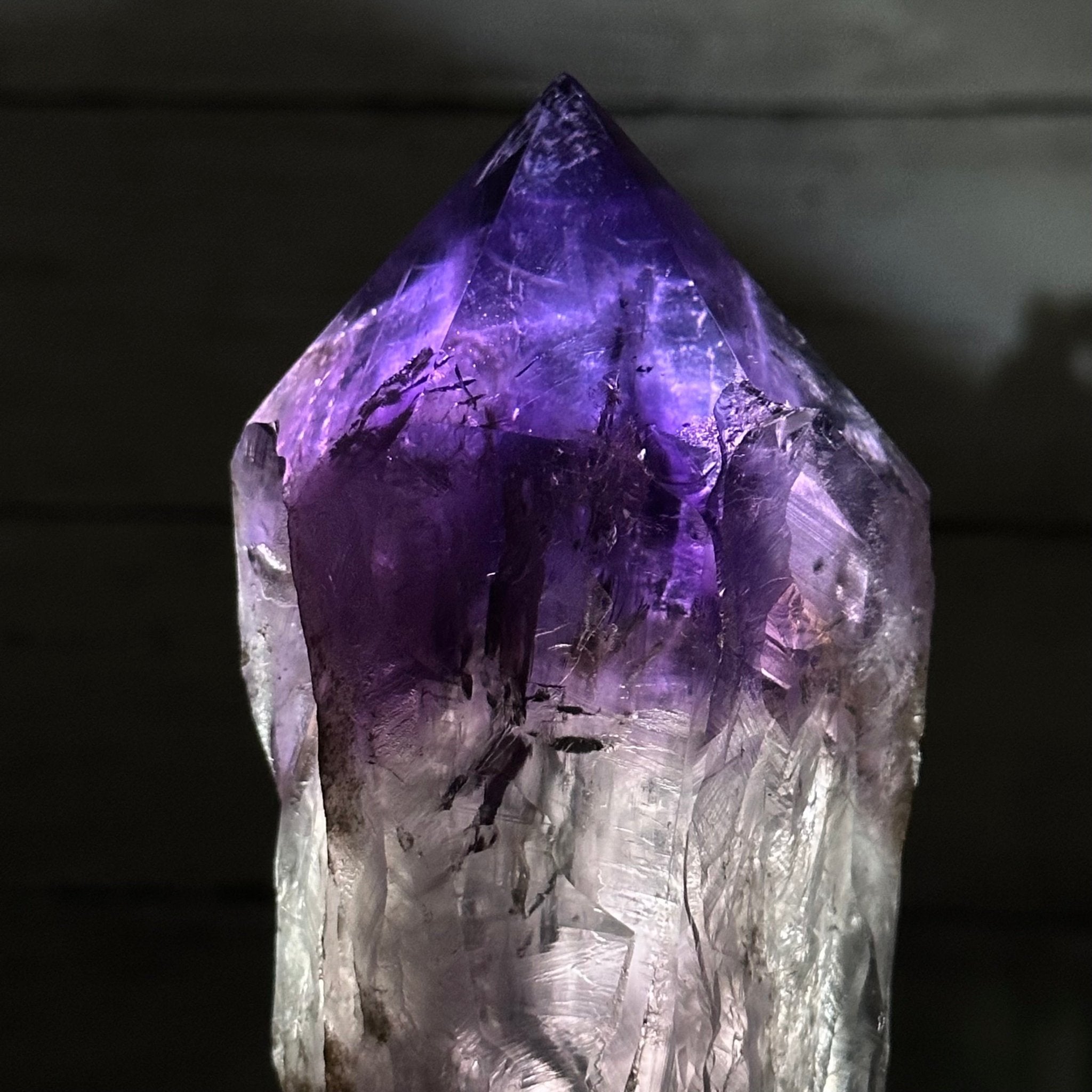 Super Quality Amethyst Wand on a Metal Stand, 1.9 lbs & 10.8" Tall #3123AM-004 - Brazil GemsBrazil GemsSuper Quality Amethyst Wand on a Metal Stand, 1.9 lbs & 10.8" Tall #3123AM-004Clusters on Fixed Bases3123AM-004