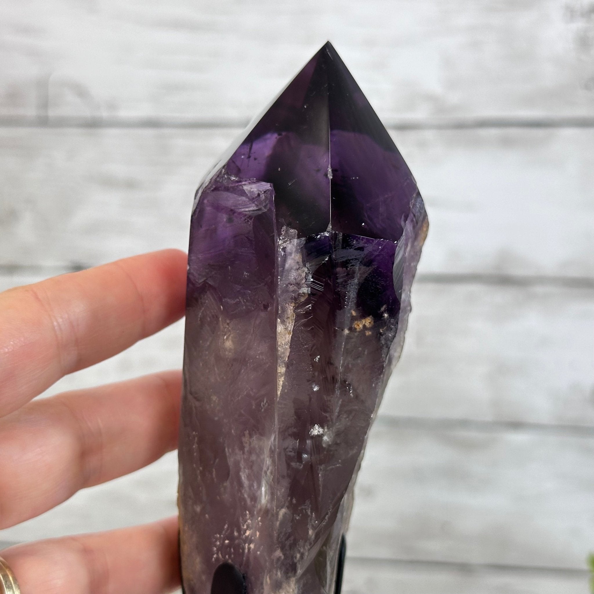 Super Quality Amethyst Wand on a Metal Stand, 1.9 lbs & 10.8" Tall #3123AM-004 - Brazil GemsBrazil GemsSuper Quality Amethyst Wand on a Metal Stand, 1.9 lbs & 10.8" Tall #3123AM-004Clusters on Fixed Bases3123AM-004