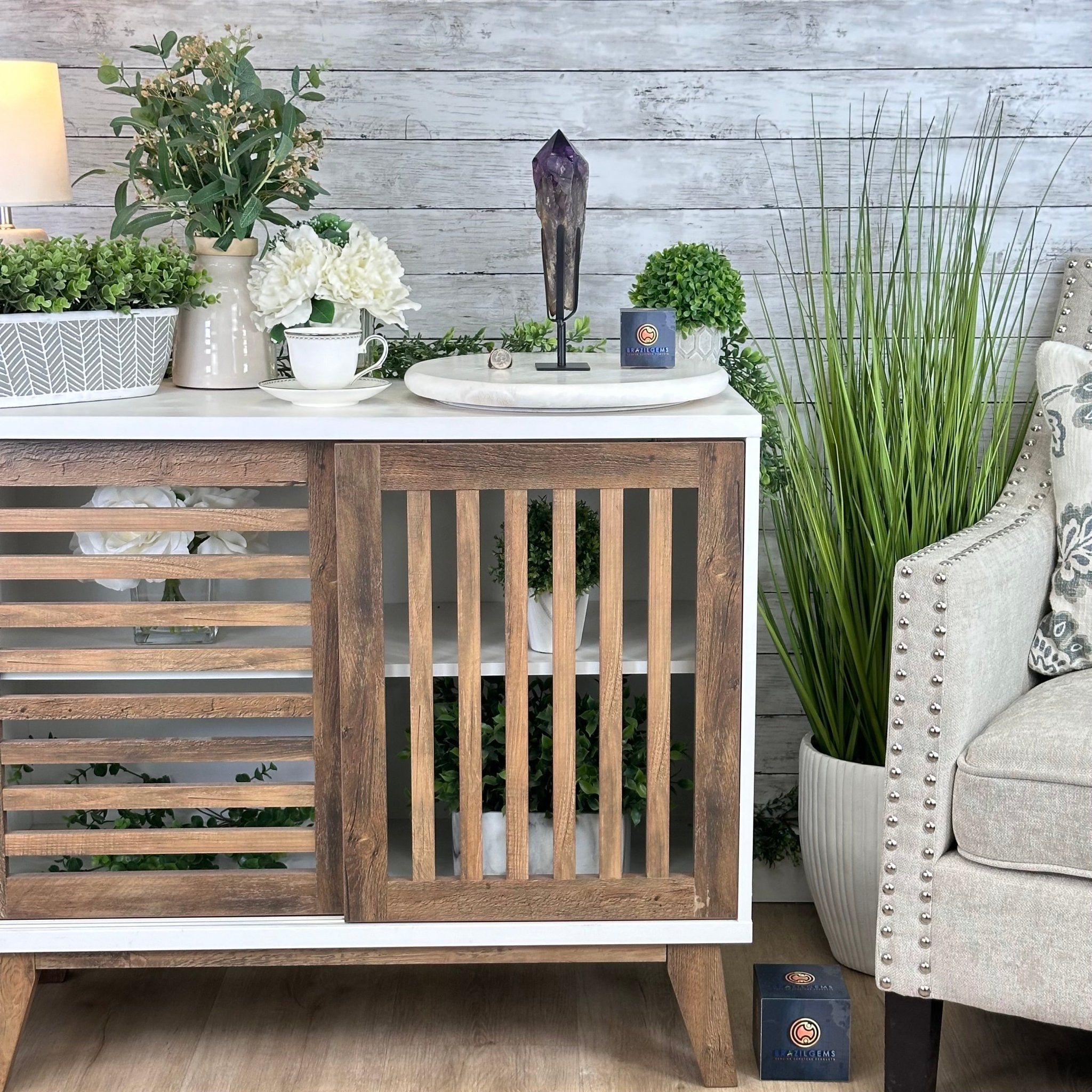 Super Quality Amethyst Wand on a Metal Stand, 1.9 lbs & 10.8" Tall #3123AM-004 - Brazil GemsBrazil GemsSuper Quality Amethyst Wand on a Metal Stand, 1.9 lbs & 10.8" Tall #3123AM-004Clusters on Fixed Bases3123AM-004