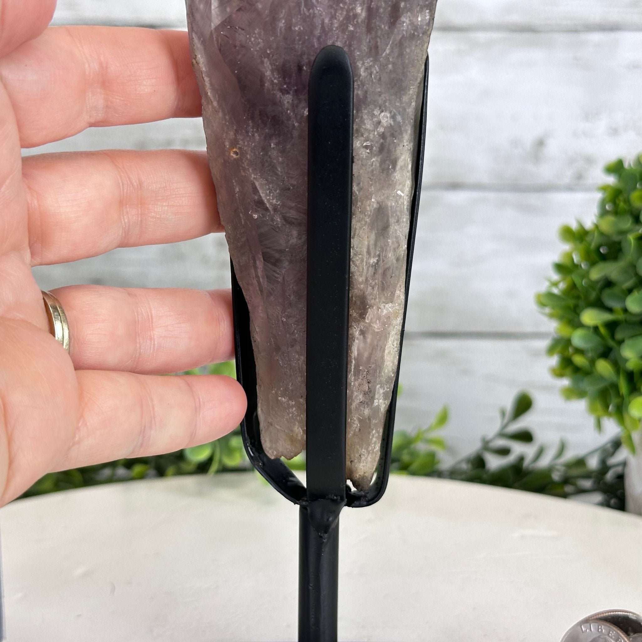Super Quality Amethyst Wand on a Metal Stand, 1.9 lbs & 10.8" Tall #3123AM-004 - Brazil GemsBrazil GemsSuper Quality Amethyst Wand on a Metal Stand, 1.9 lbs & 10.8" Tall #3123AM-004Clusters on Fixed Bases3123AM-004