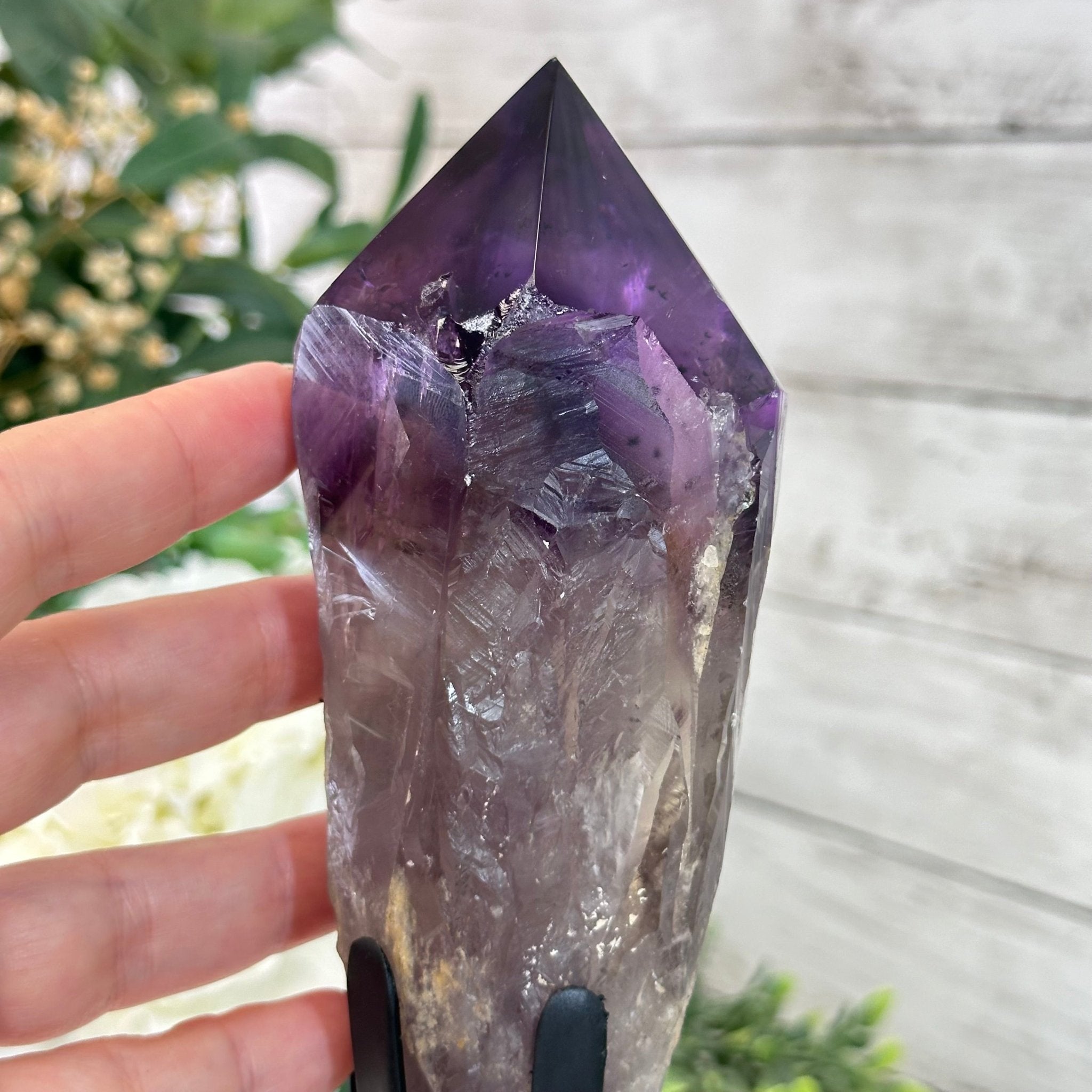 Super Quality Amethyst Wand on a Metal Stand, 1.9 lbs & 10.8" Tall #3123AM-004 - Brazil GemsBrazil GemsSuper Quality Amethyst Wand on a Metal Stand, 1.9 lbs & 10.8" Tall #3123AM-004Clusters on Fixed Bases3123AM-004