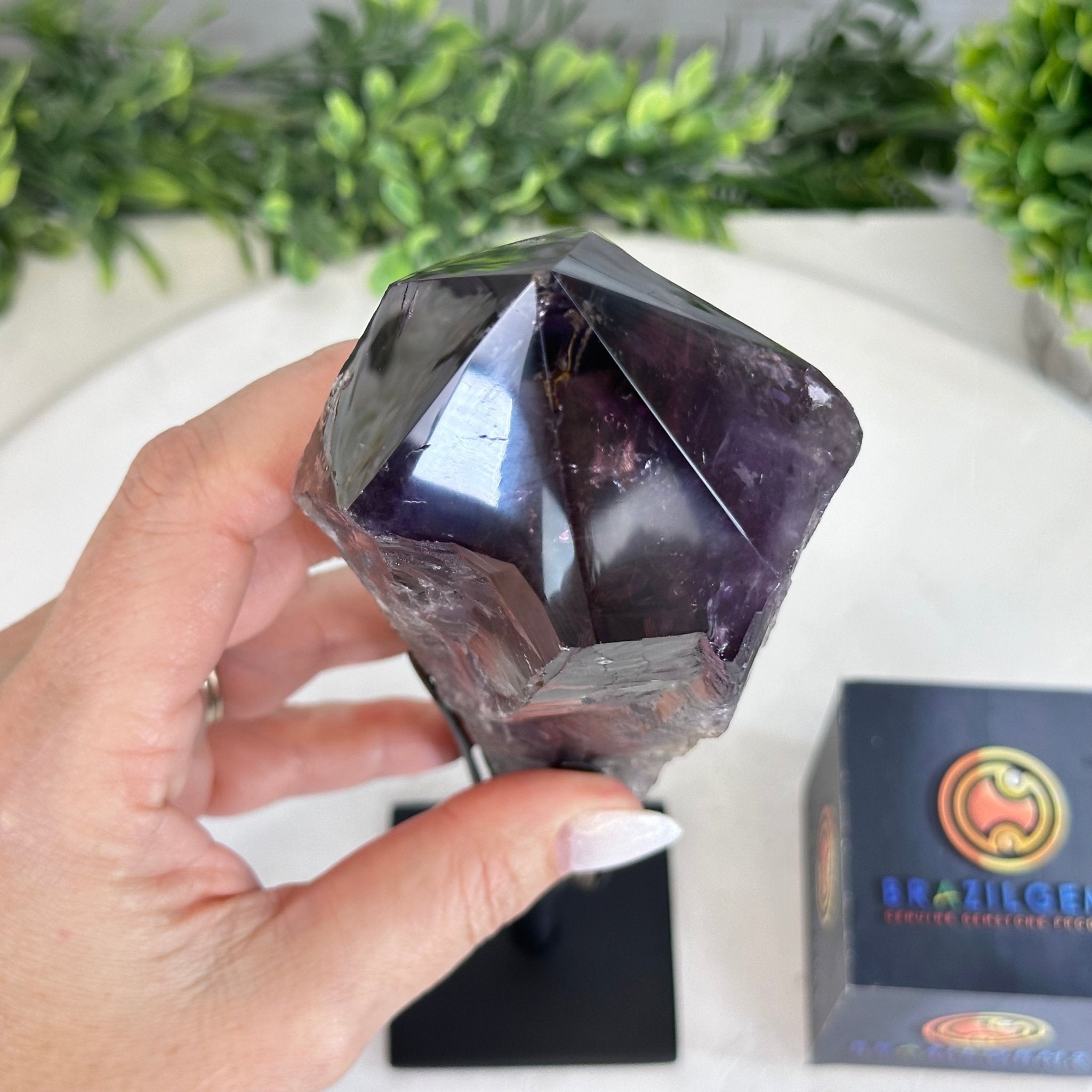 Super Quality Amethyst Wand on a Metal Stand, 1.9 lbs & 10.8" Tall #3123AM-005 - Brazil GemsBrazil GemsSuper Quality Amethyst Wand on a Metal Stand, 1.9 lbs & 10.8" Tall #3123AM-005Clusters on Fixed Bases3123AM-005