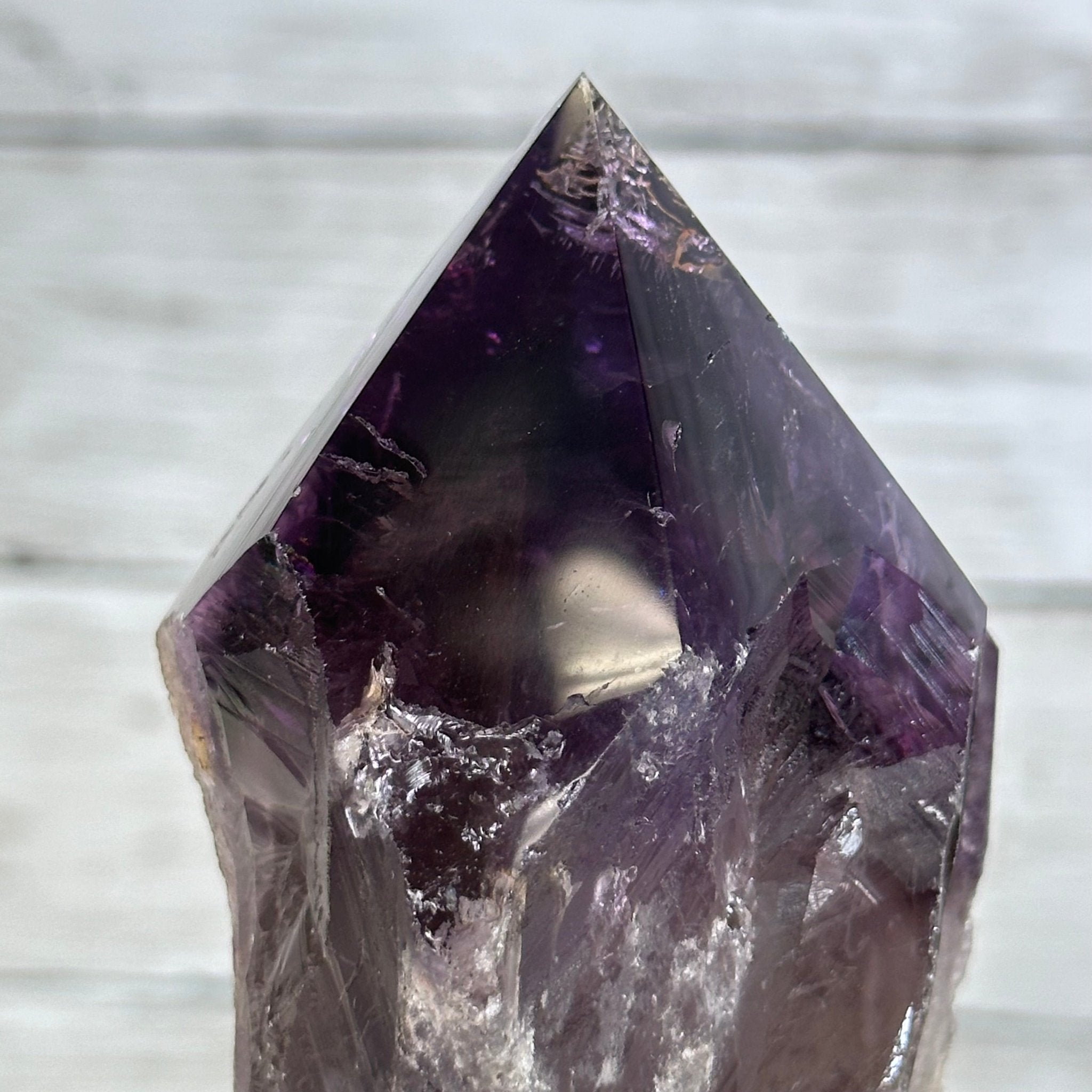 Super Quality Amethyst Wand on a Metal Stand, 1.9 lbs & 10.8" Tall #3123AM-005 - Brazil GemsBrazil GemsSuper Quality Amethyst Wand on a Metal Stand, 1.9 lbs & 10.8" Tall #3123AM-005Clusters on Fixed Bases3123AM-005