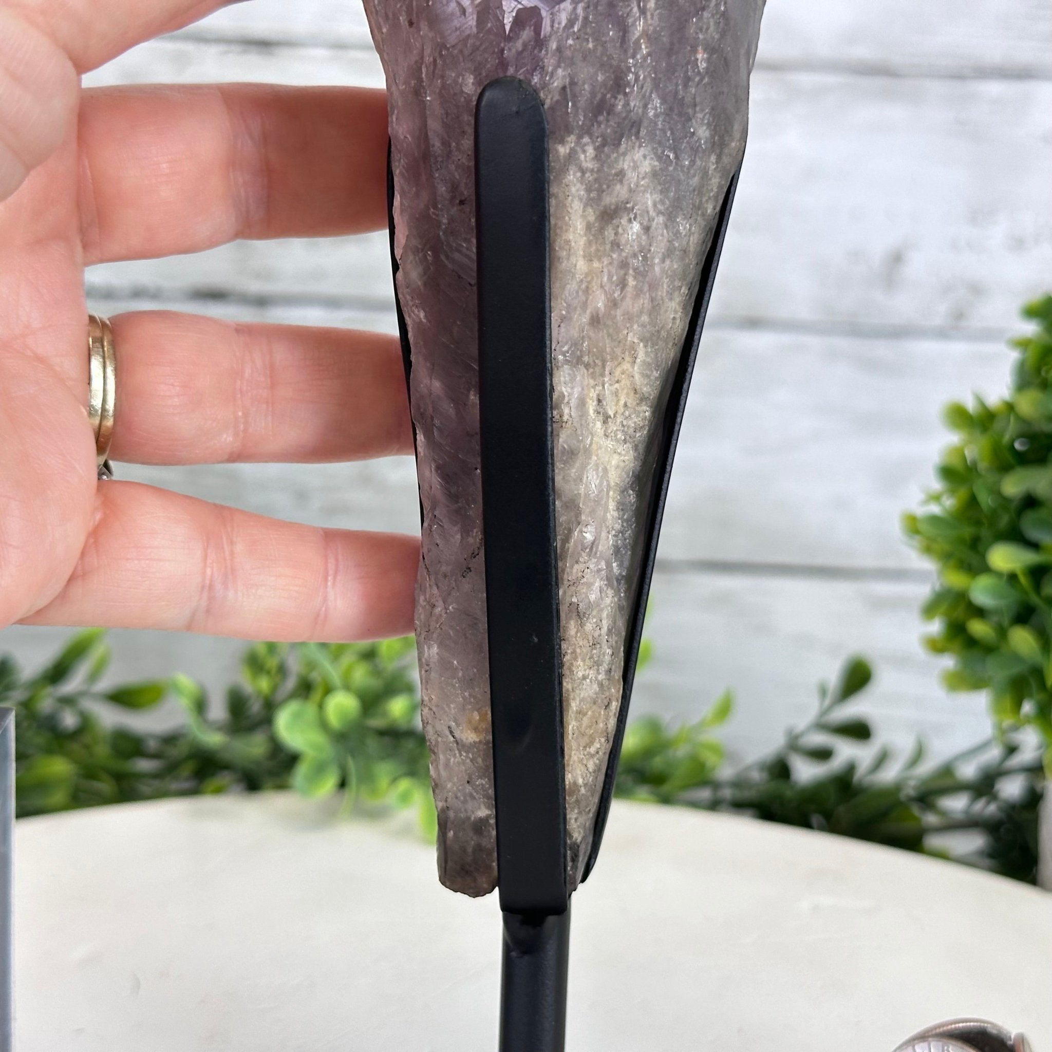 Super Quality Amethyst Wand on a Metal Stand, 1.9 lbs & 10.8" Tall #3123AM-005 - Brazil GemsBrazil GemsSuper Quality Amethyst Wand on a Metal Stand, 1.9 lbs & 10.8" Tall #3123AM-005Clusters on Fixed Bases3123AM-005