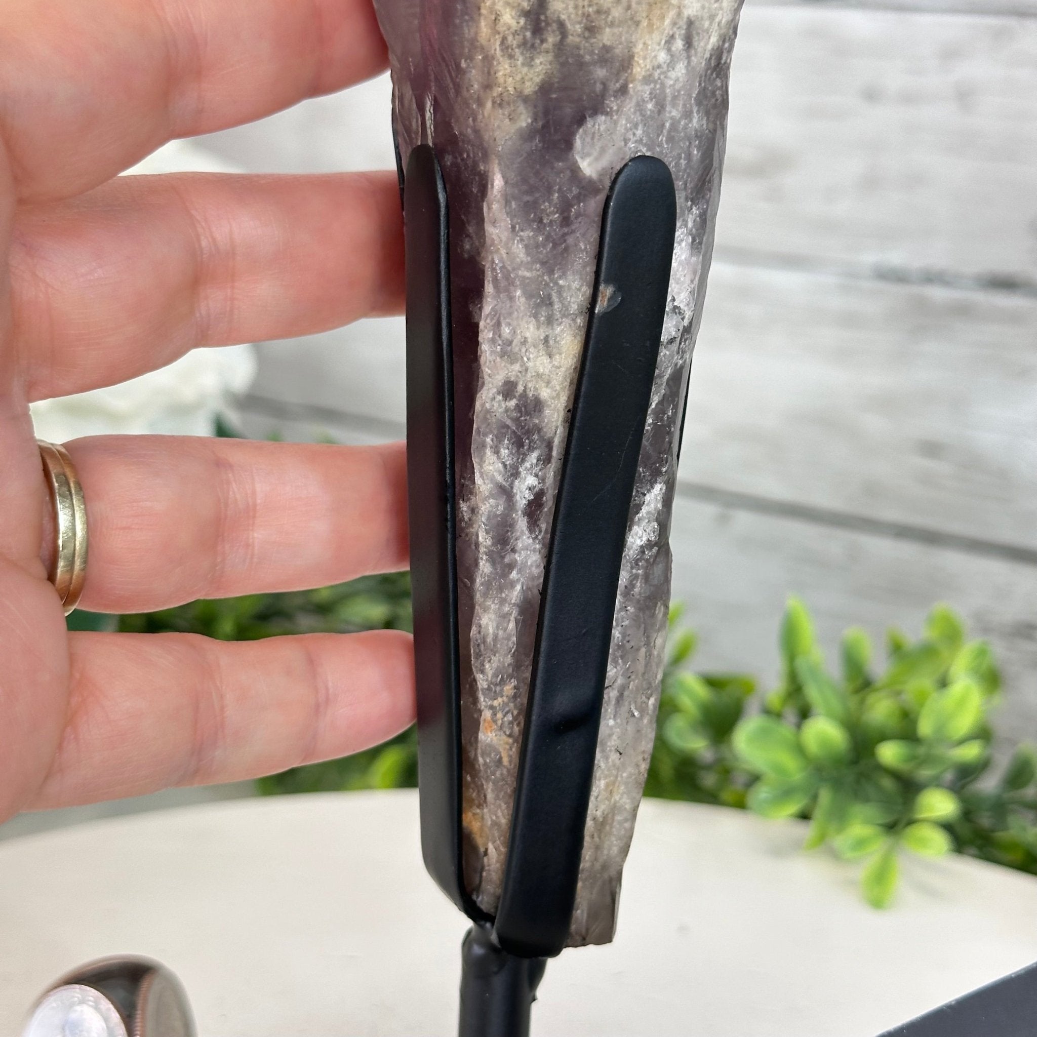 Super Quality Amethyst Wand on a Metal Stand, 1.9 lbs & 10.8" Tall #3123AM-005 - Brazil GemsBrazil GemsSuper Quality Amethyst Wand on a Metal Stand, 1.9 lbs & 10.8" Tall #3123AM-005Clusters on Fixed Bases3123AM-005