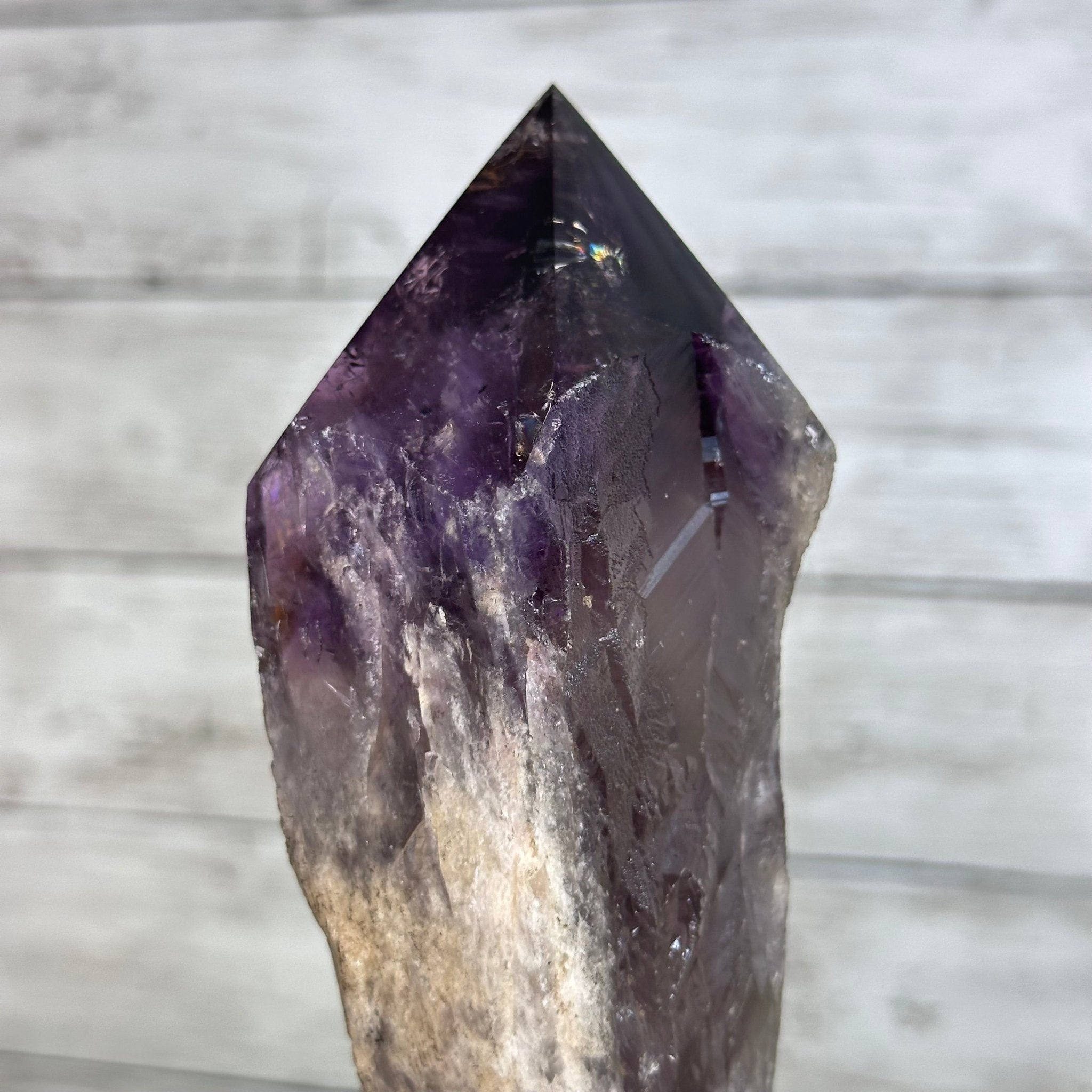 Super Quality Amethyst Wand on a Metal Stand, 1.9 lbs & 10.8" Tall #3123AM-005 - Brazil GemsBrazil GemsSuper Quality Amethyst Wand on a Metal Stand, 1.9 lbs & 10.8" Tall #3123AM-005Clusters on Fixed Bases3123AM-005